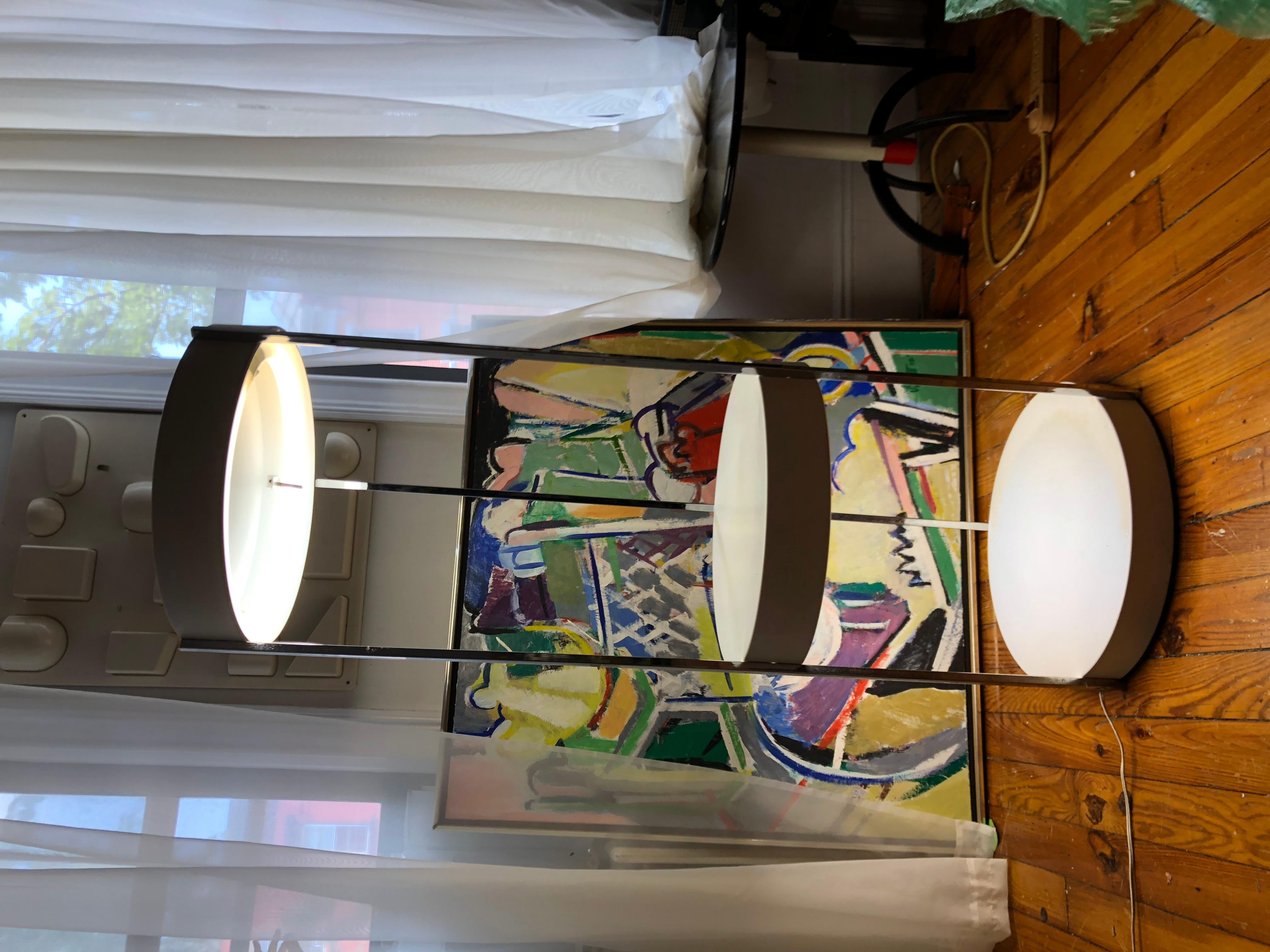 Kovaks Enameled Steel Floor Lamp Shelving & Display Etagere Mid-Century Minimal For Sale 4