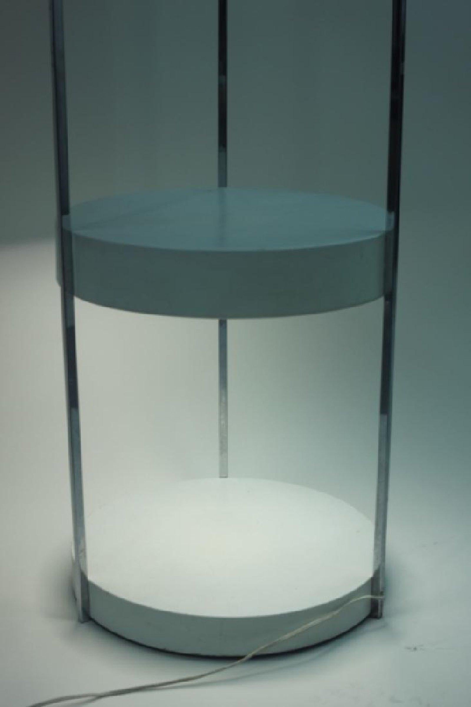 Kovaks Stehlampe aus emailliertem Stahl Regal und Präsentation Etagere Mid-Century Minimal im Angebot 5