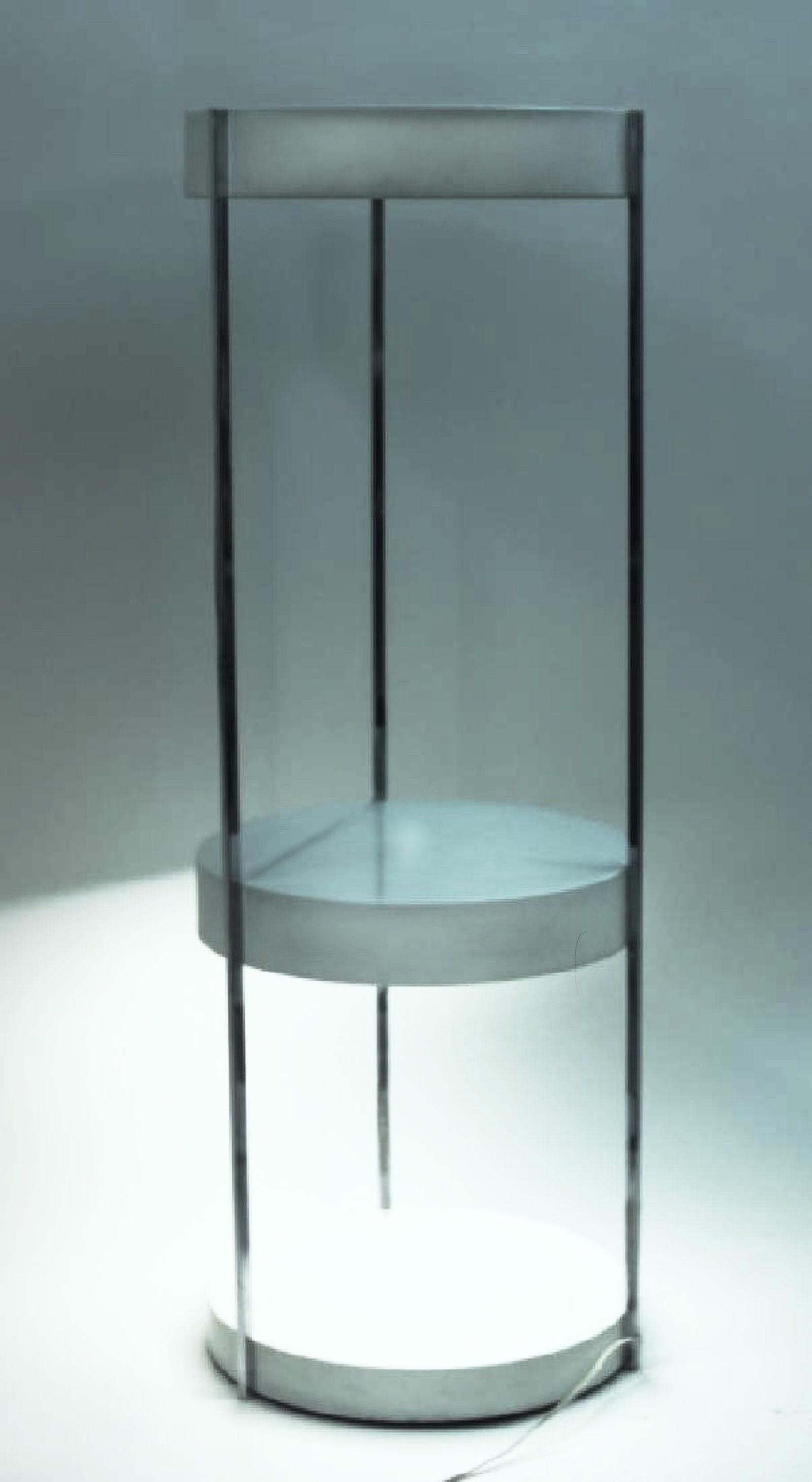 Kovaks Enameled Steel Floor Lamp Shelving & Display Etagere Mid-Century Minimal For Sale 2