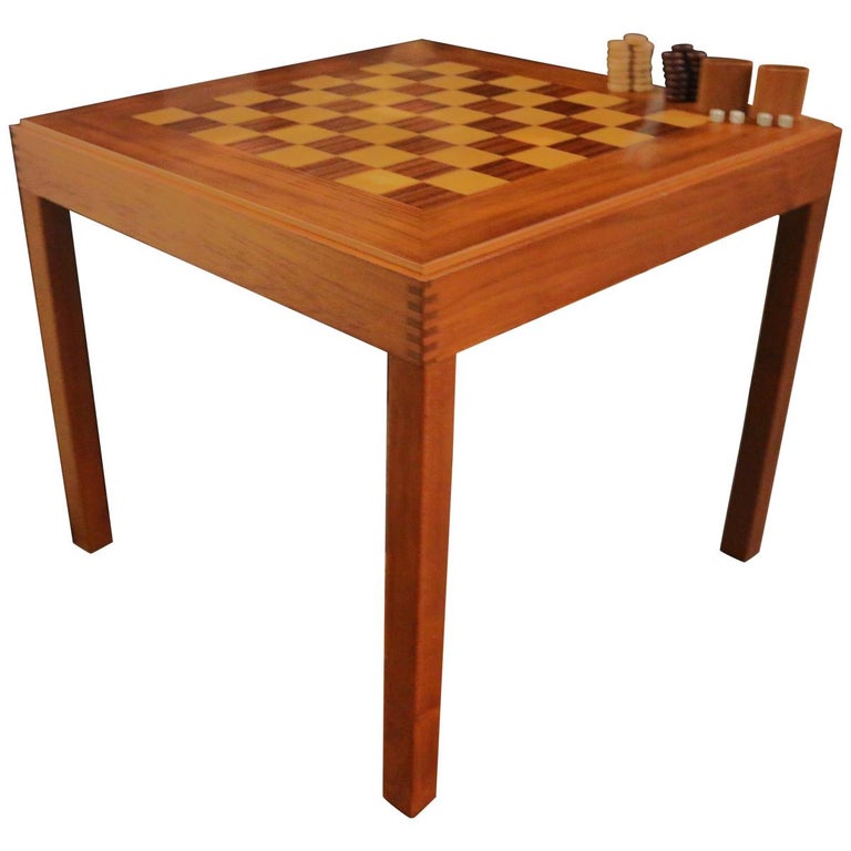 Kovby Danish Modern Game Table Rosewood Teak at 1stDibs