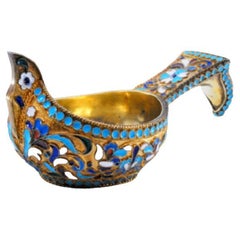 KOVSCH cloisonné silver cup in Russian style