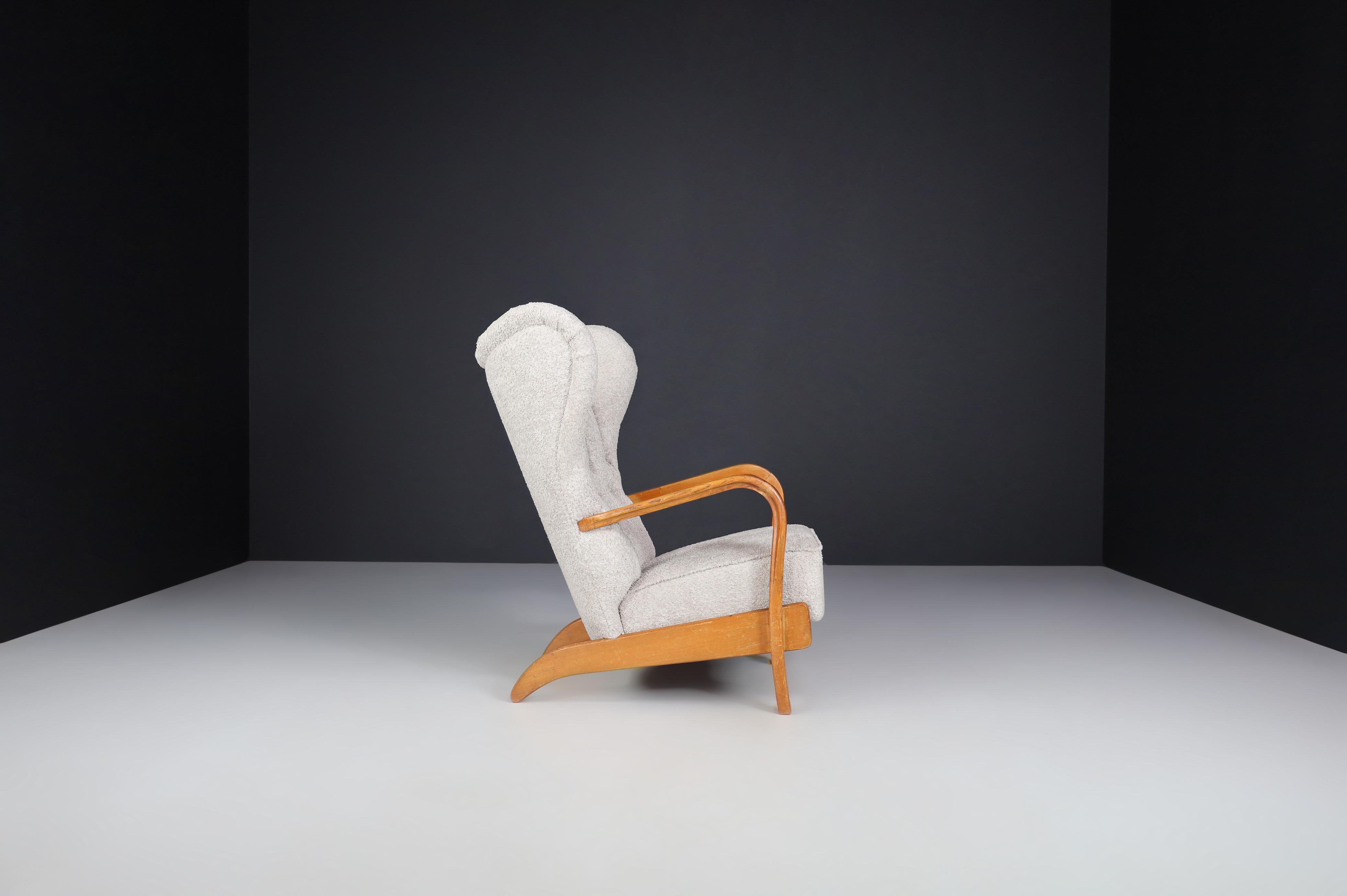 Fauteuil à oreilles Koželka et Kropáček Tchécoslovaquie, années 1940 en vente 1