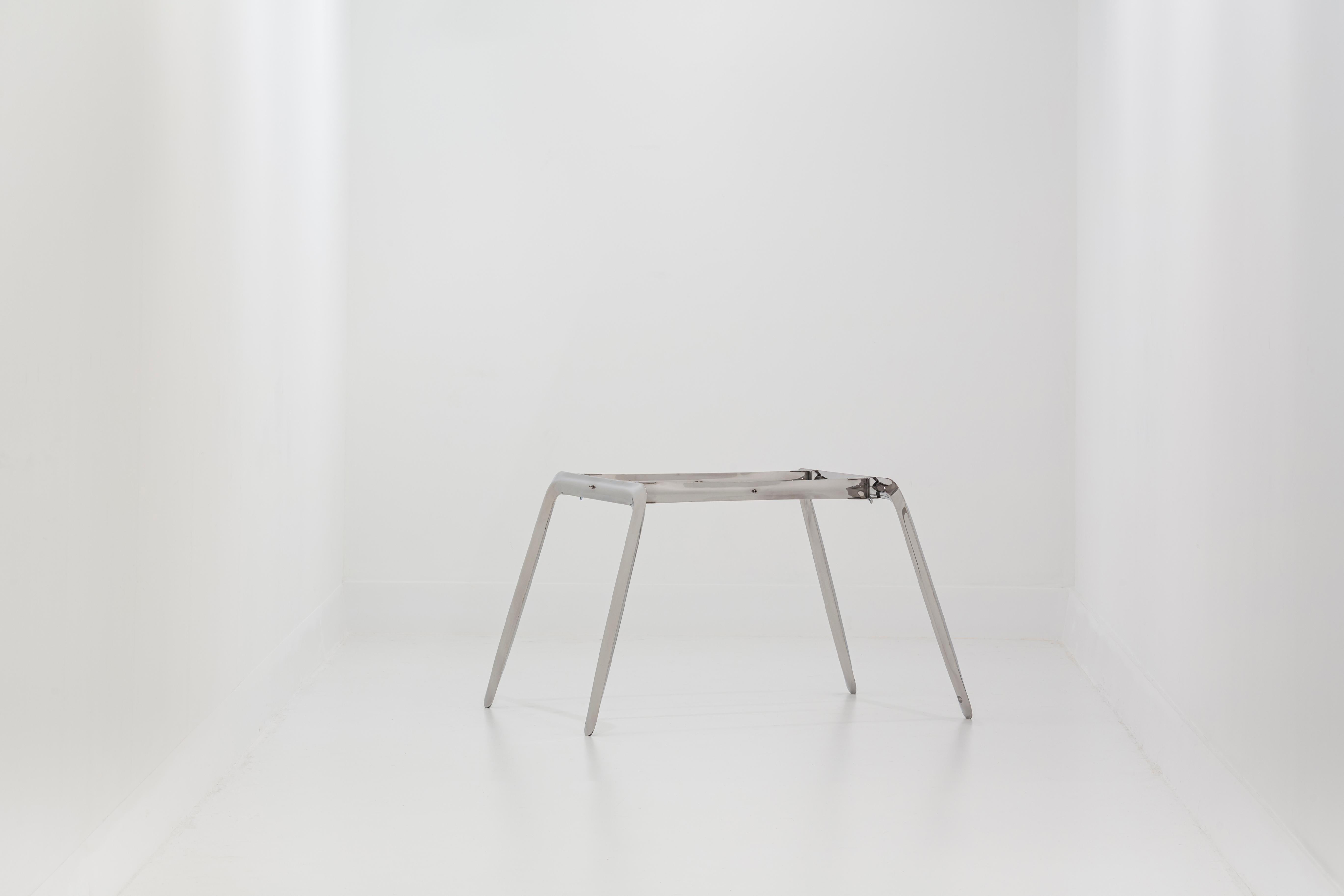 Koziol Polished Stainless Steel Writing Table by Zieta In New Condition For Sale In Beverly Hills, CA