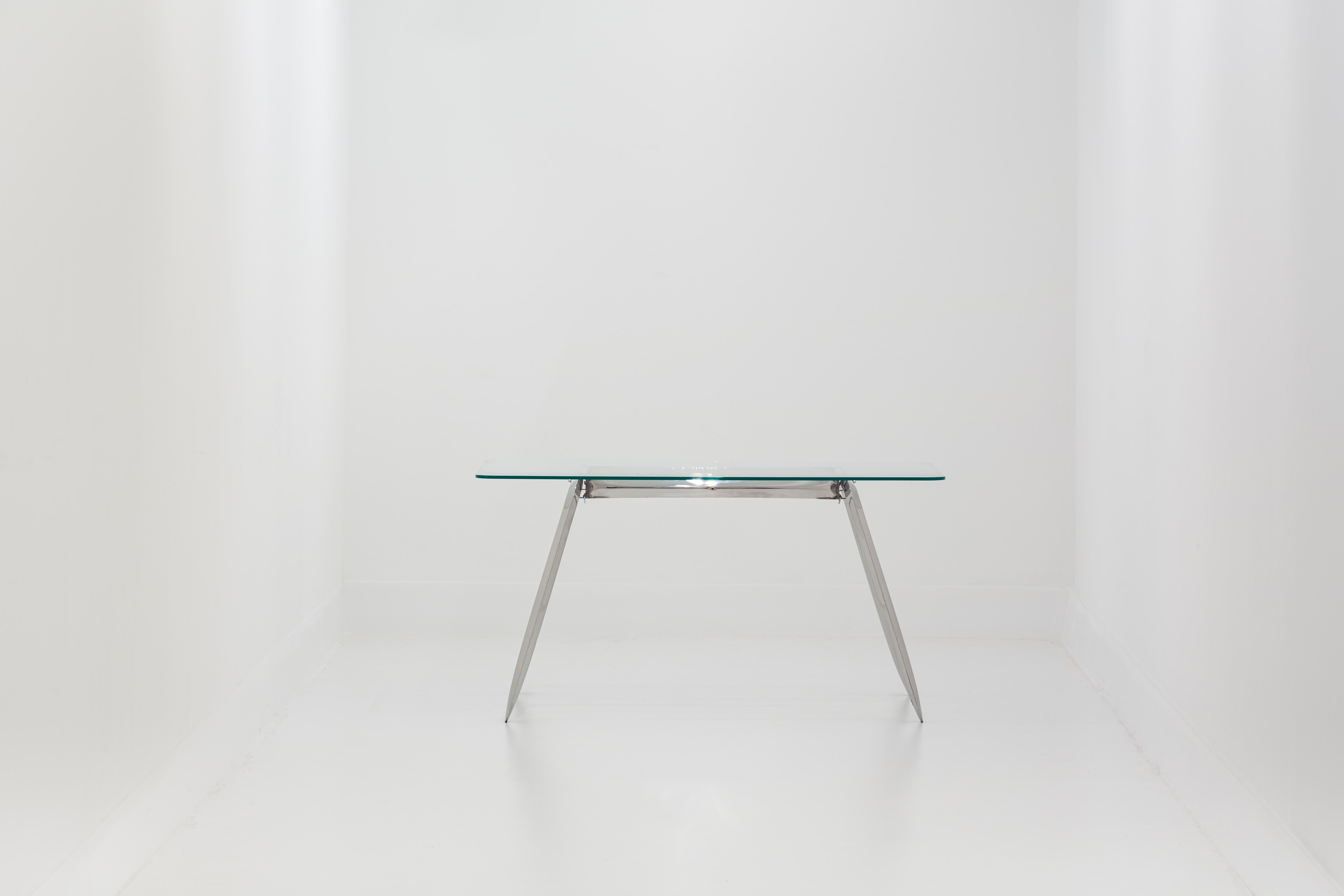 Contemporary Koziol Polished Stainless Steel Writing Table by Zieta For Sale
