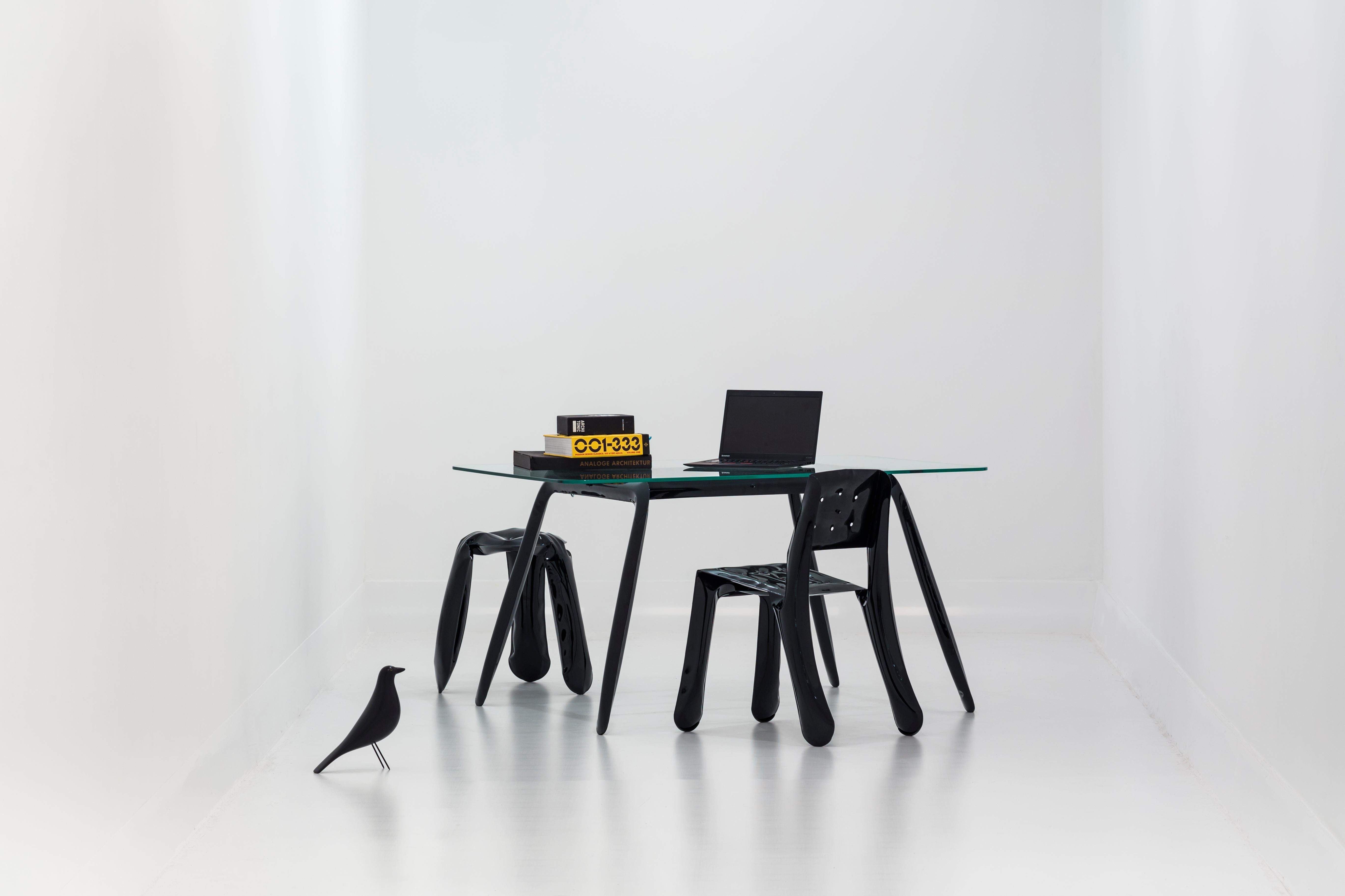 Modern Kozka Table Base in Black Glossy Steel by Zieta For Sale
