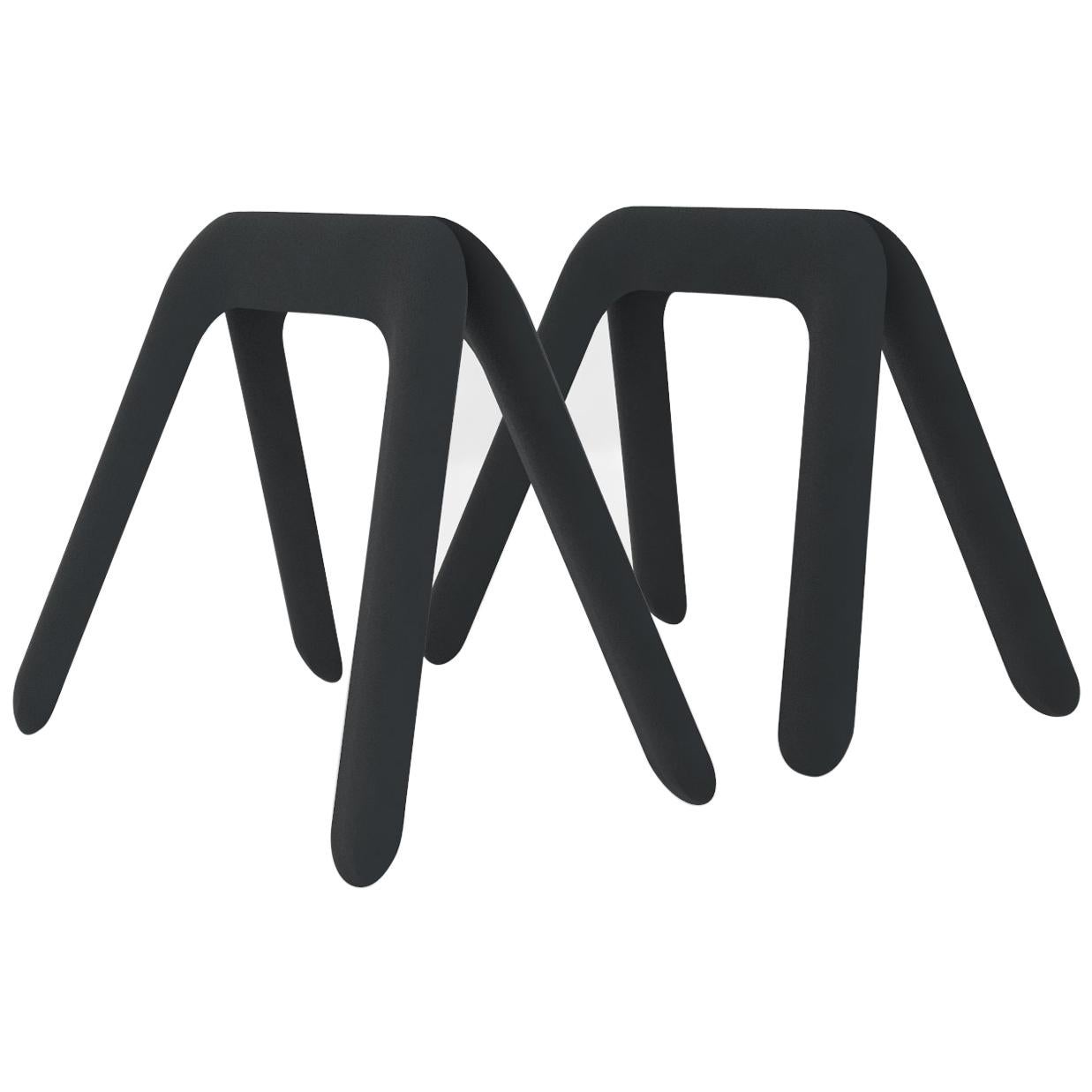 Kozka Table Base in Black Glossy Steel by Zieta For Sale at 1stDibs