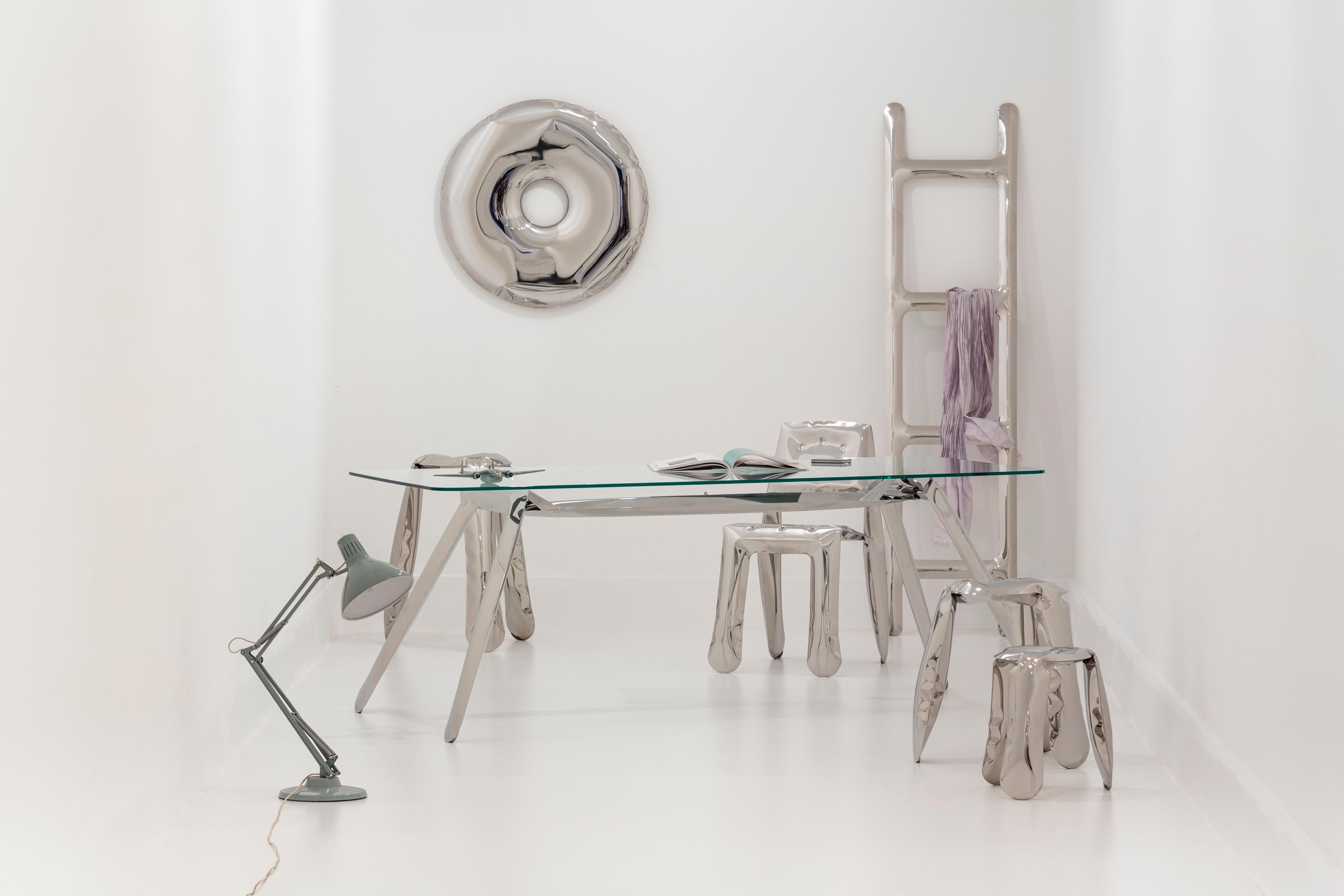 Modern Kozka Table Base in White Steel by Zieta For Sale