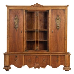 Libreria Art Carved di Lajos Kozma con dettagli intagliati, 1900 ca.