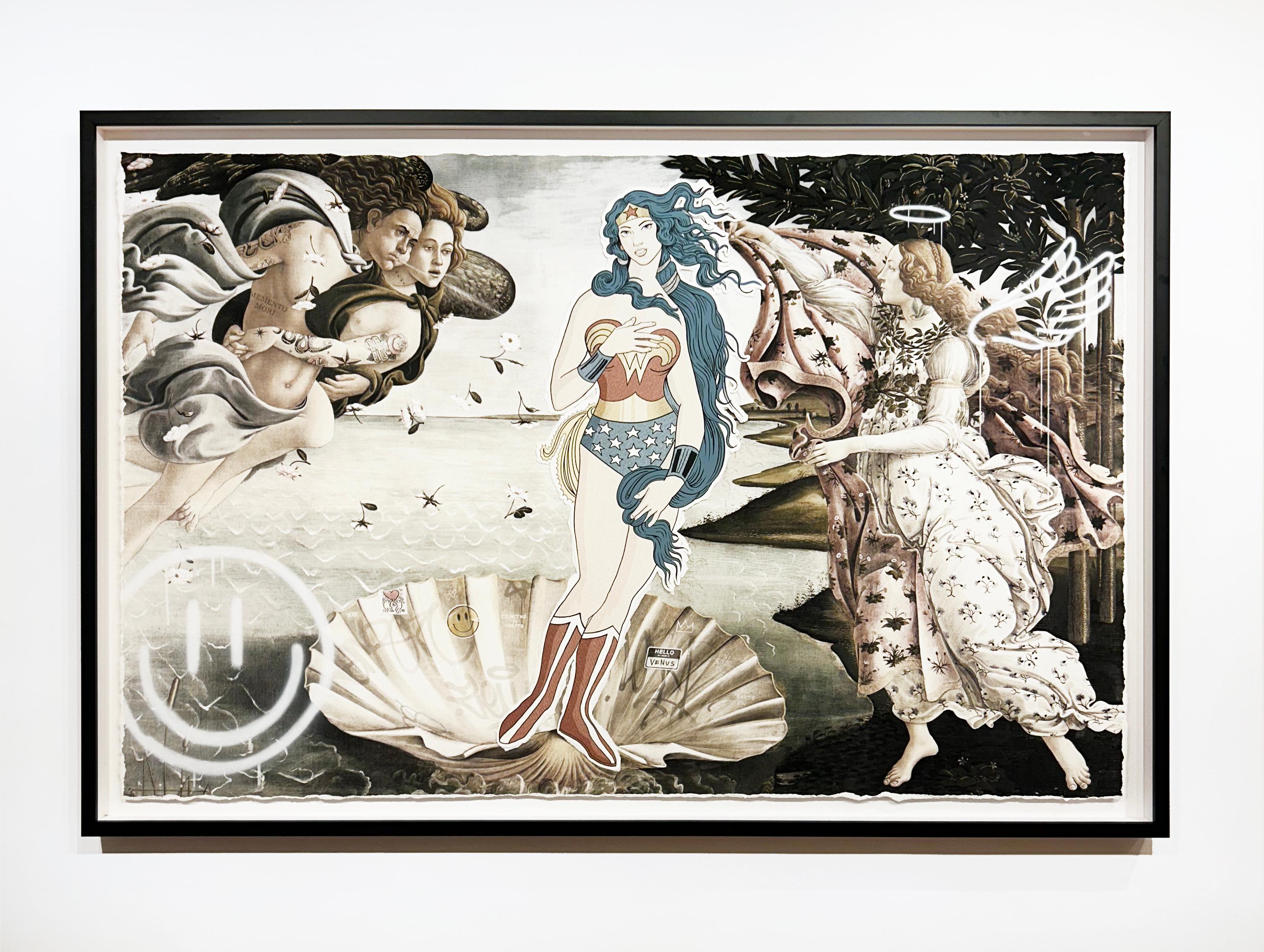 The Birth of Wonder Woman - Contemporary Mixed Media Art by Kozo