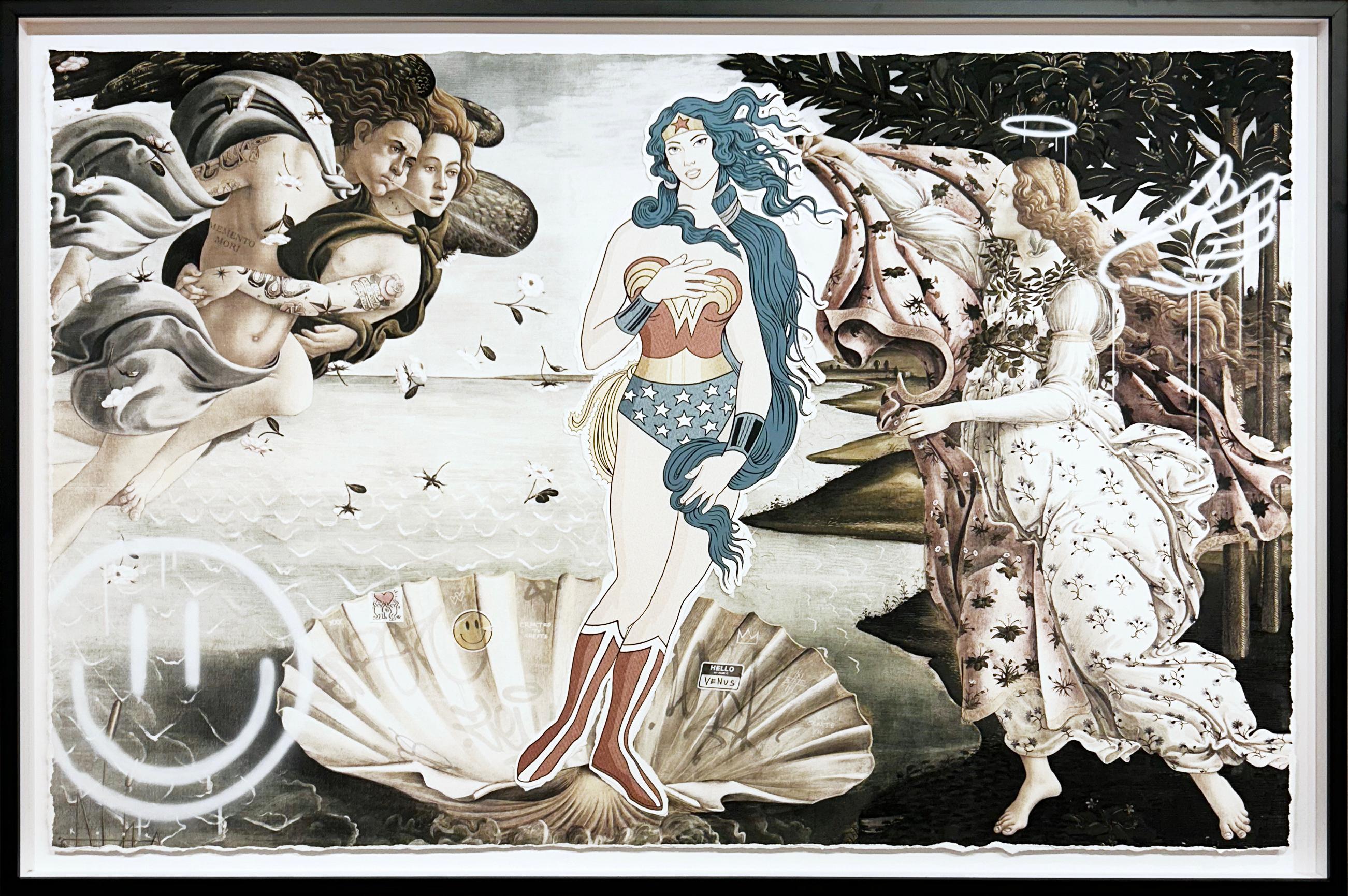 The Birth of Wonder Woman - Mixed Media Art by Kozo