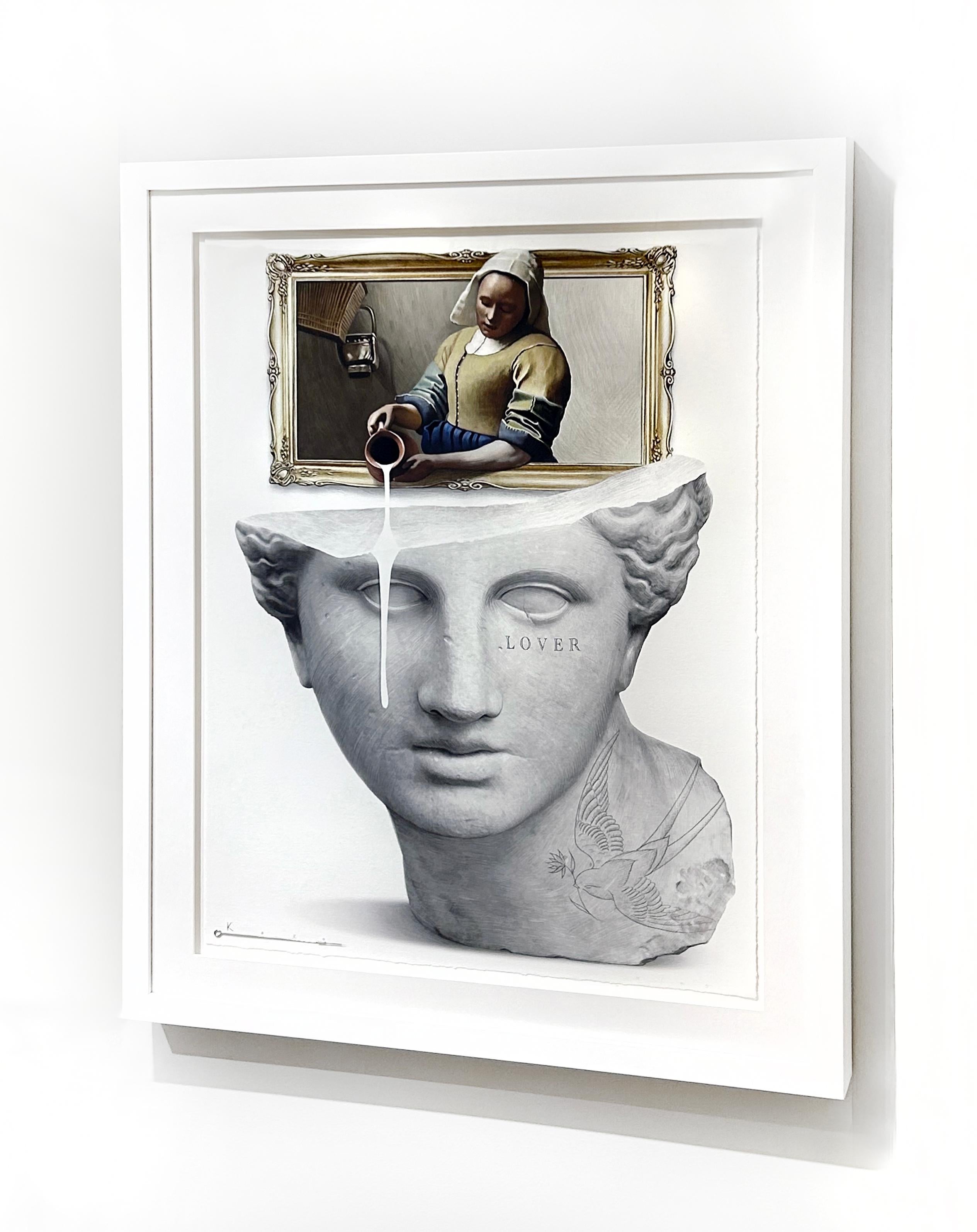 Artist:  , Kozo
Title:  Timeless Pour 
Date:  2025
Medium:  Lithograph and Tattoo ink on paper
Unframed Dimensions:  30