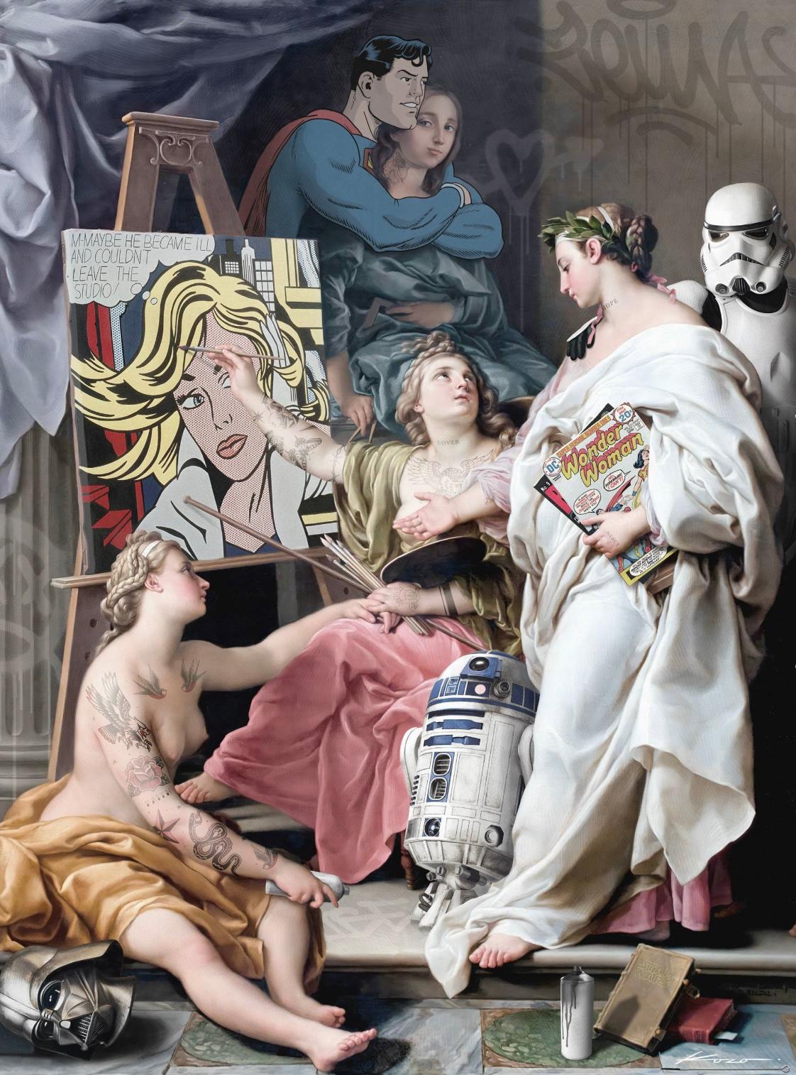 Allegorie der Künste – Painting von Kozo