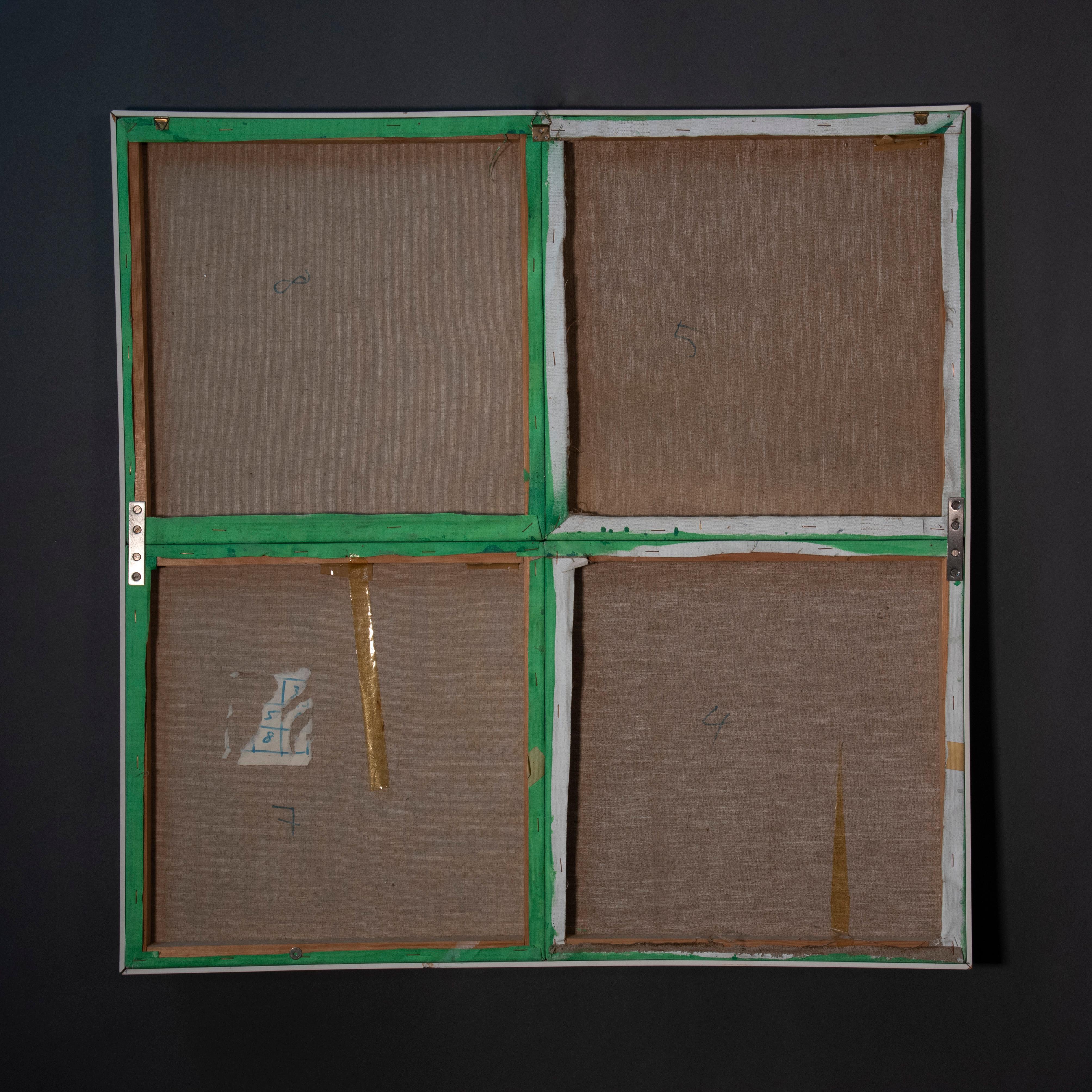 Wonderful contemporary abstract Kozo Inoue signed painting
Series of 4 canvas assembled to form a single painting signed Kozo Inoue dated 1974
This painting, never before on the market, comes from an important European private collection.

Every