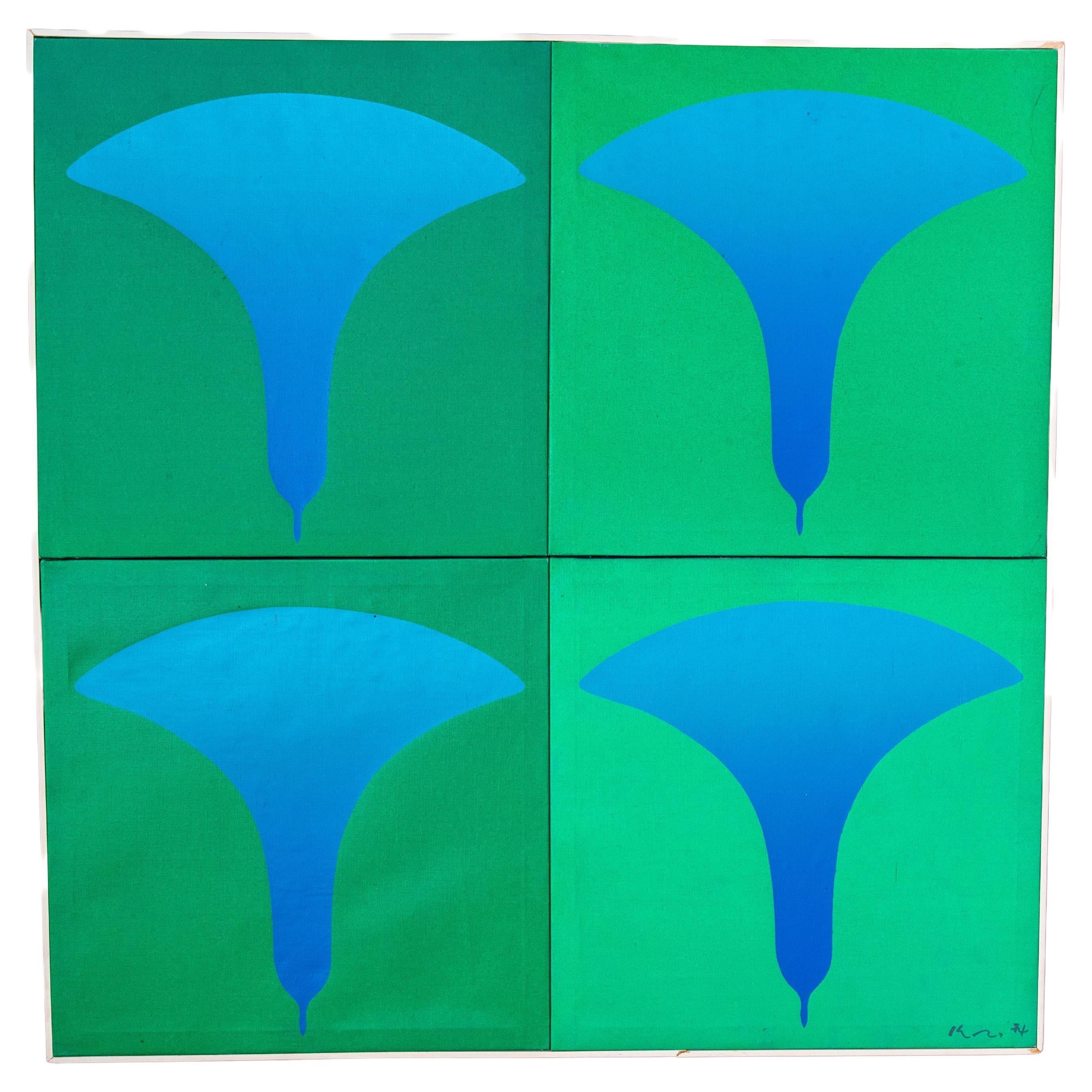 Kozo Inoue Abstract Painting - Contemporary Abstract Oriental Signed Painting