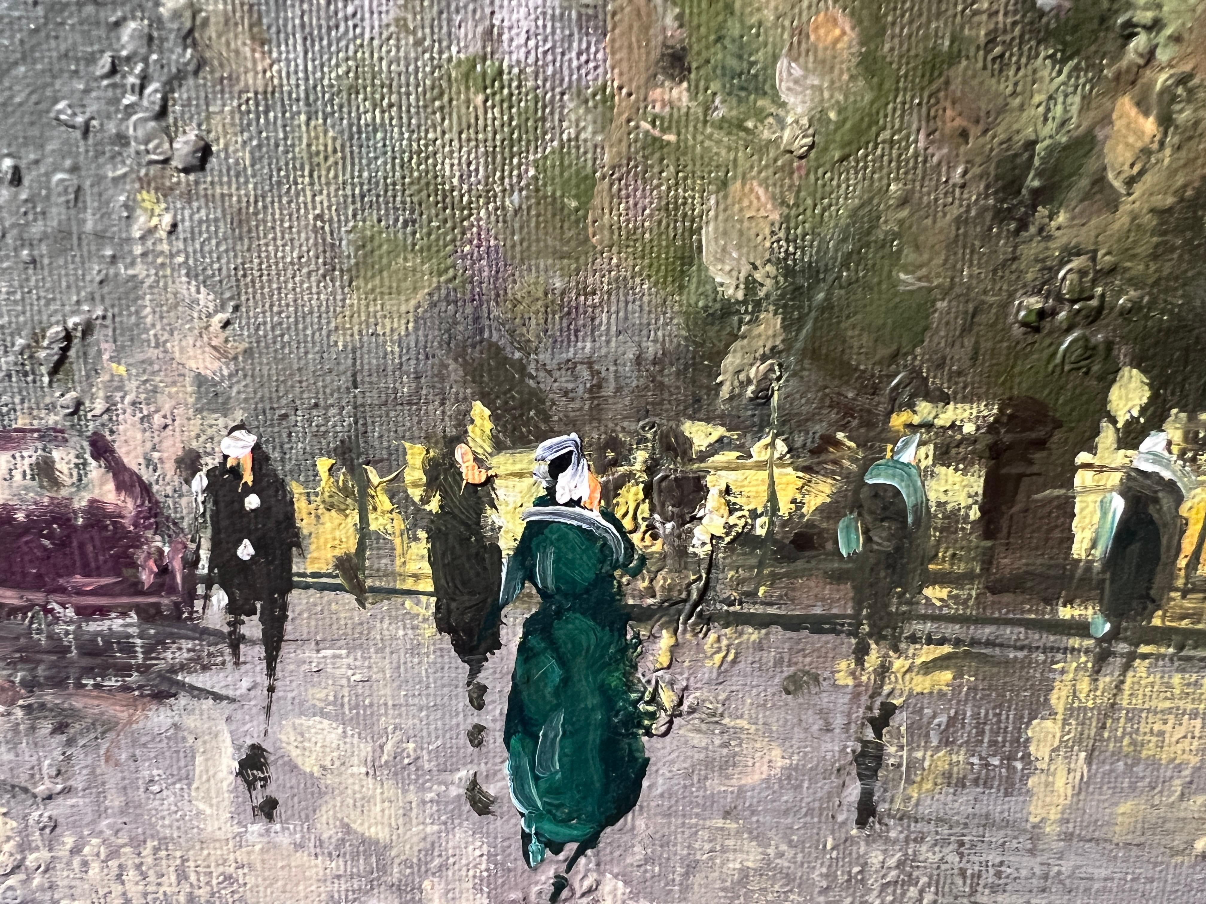 Artist K. Pacino original oil painting on canvas, Paris Street Scene, Framed For Sale 6