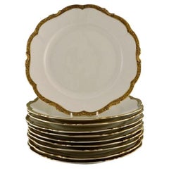 Kpm, Berlin, 10 Royal Ivory Dinner Plates in Cream-Colored Porcelain