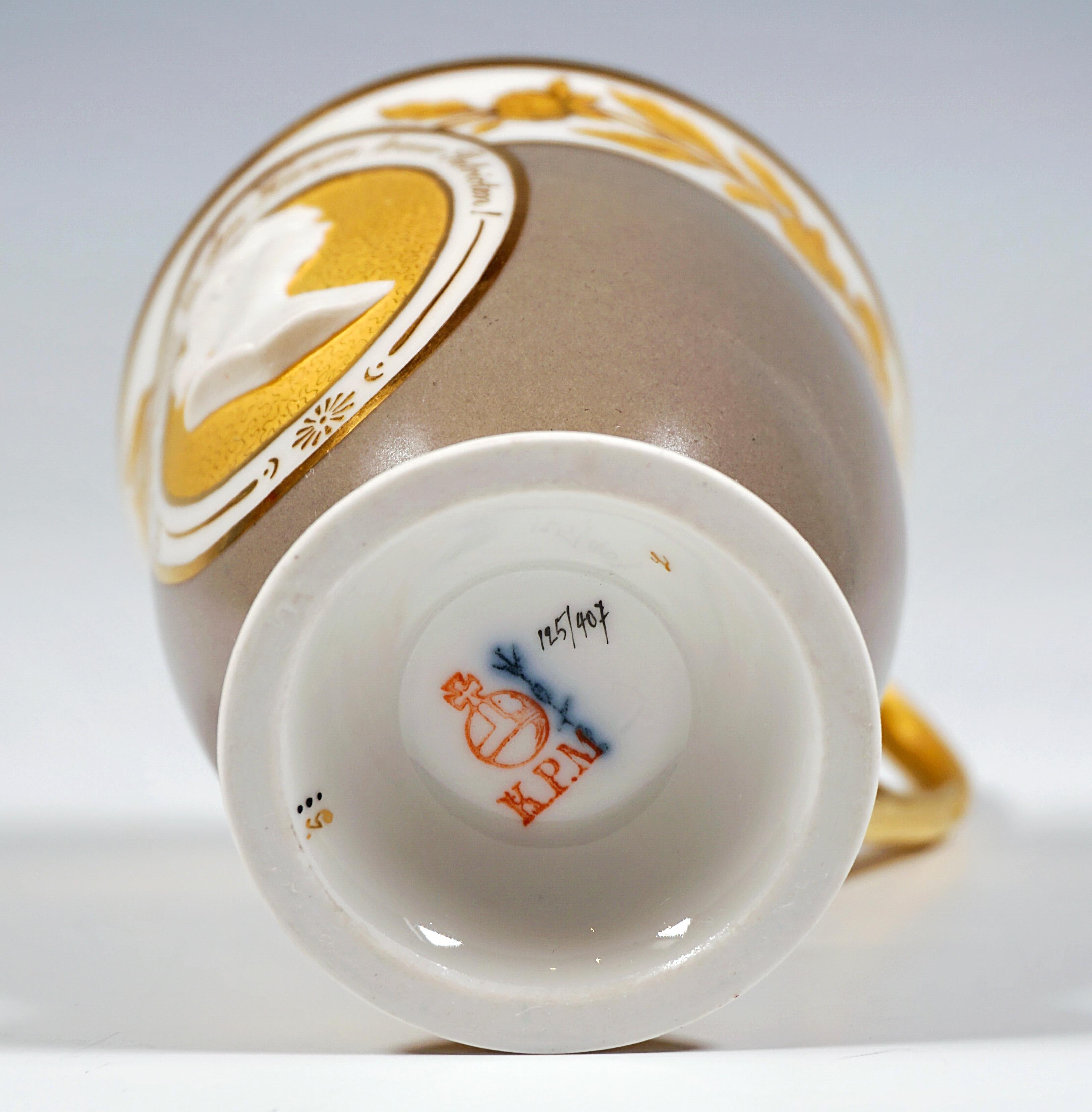 Early 20th Century KPM Berlin Anniversary Collector's Cup, Queen Luise 1776-1926, Germany, Ca 1926