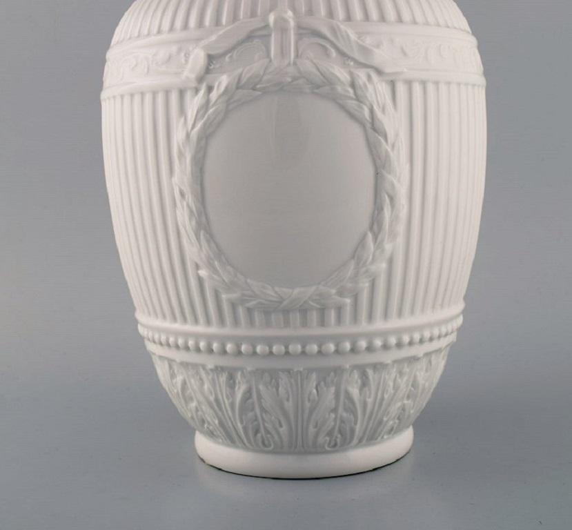 KPM, Berlin, Antique Blanc de Chine Empire Lidded Vase with Garlands and Eagle In Excellent Condition In Copenhagen, DK