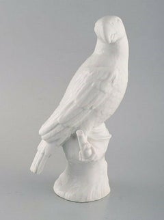 KPM, Berlin, Antique Blanc de Chine Figurine, Parrot, 19th Century