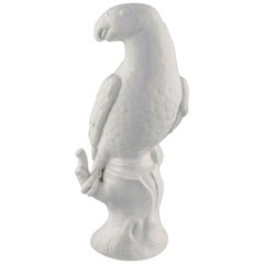 KPM, Berlin, Antique Blanc de Chine Figurine, Parrot, 19th Century