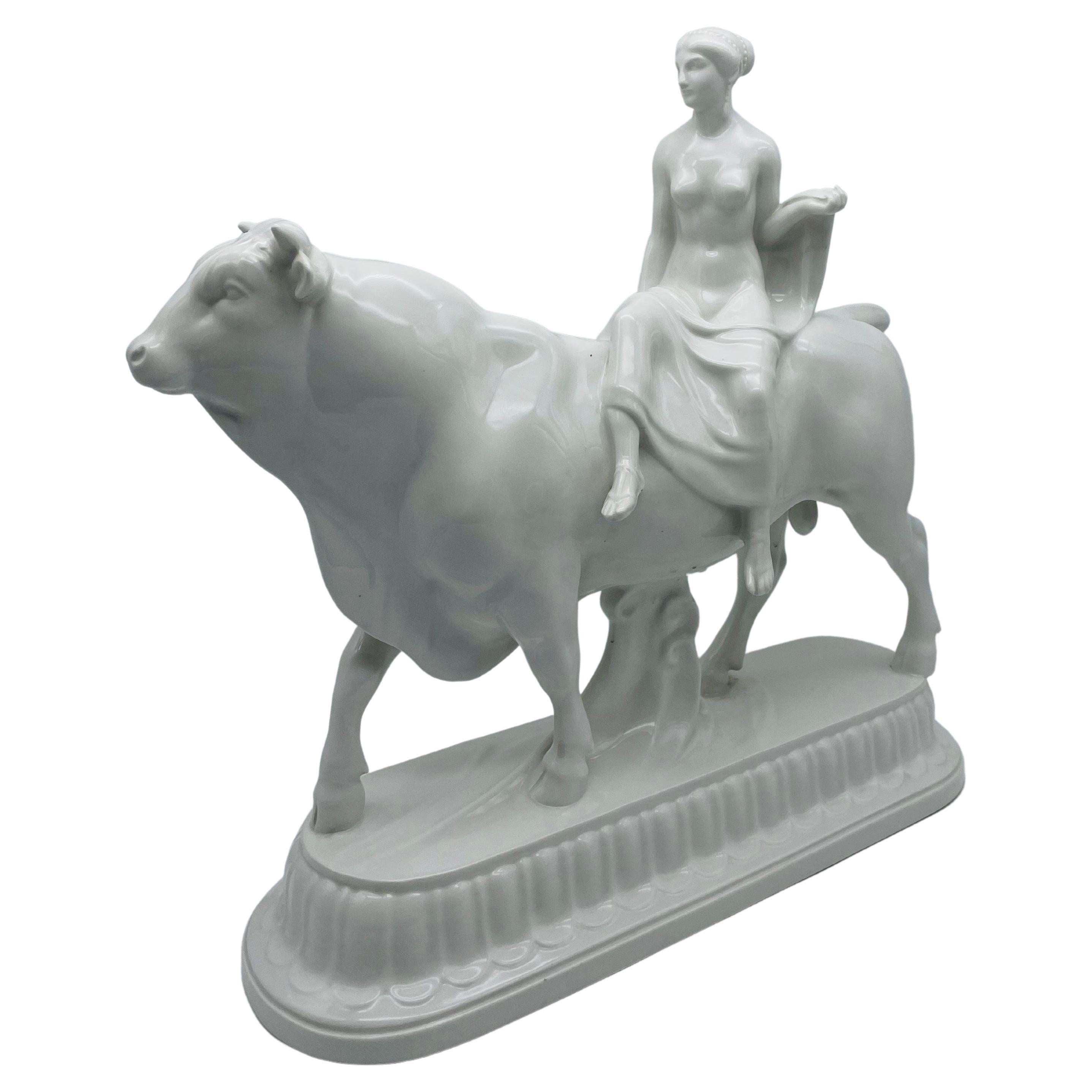 Kpm Berlin Art Nouveau Figure "Europe on Bull" Adolf Amberg For Sale