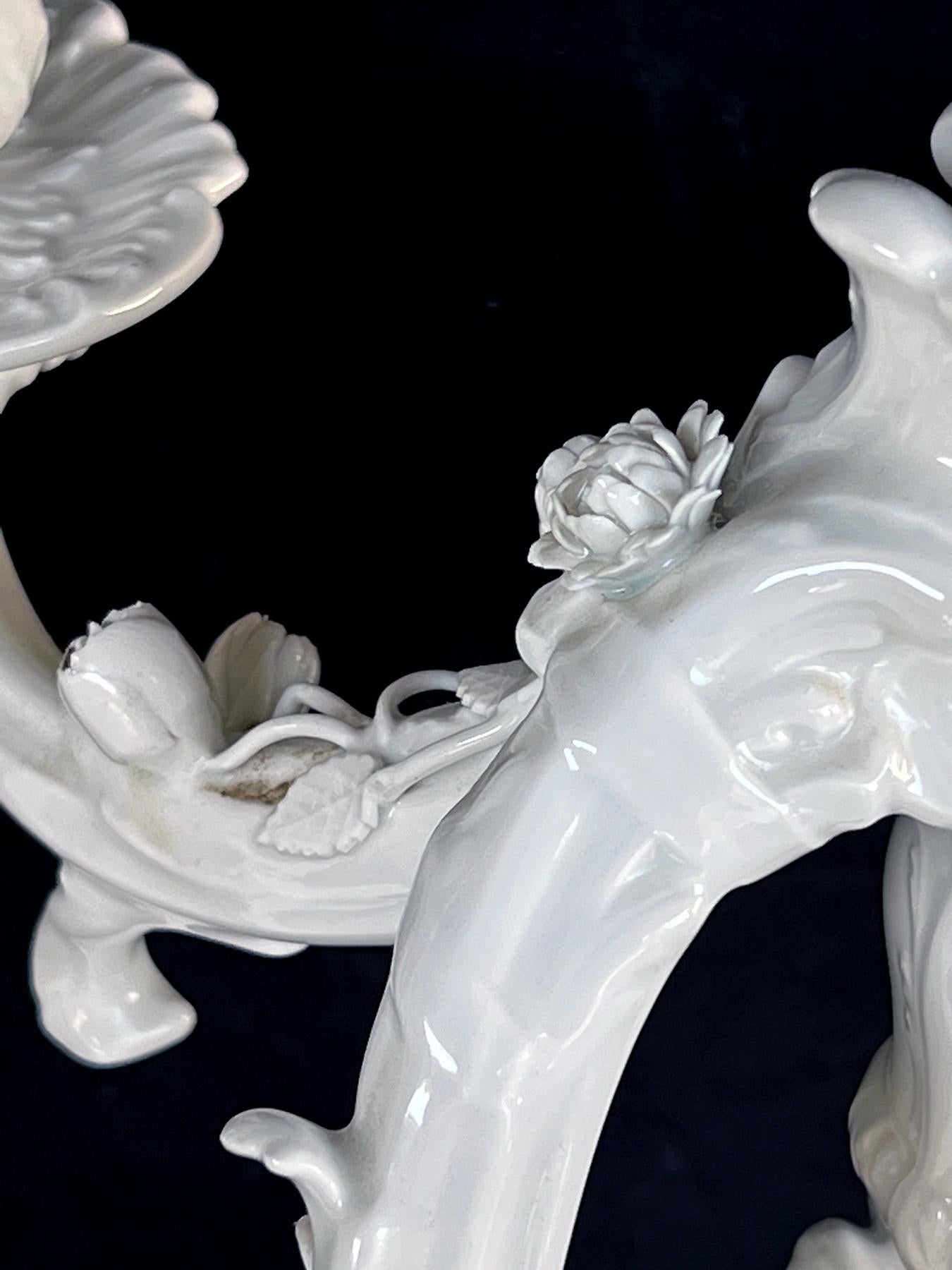 KPM Berlin Blanc de Chine Candelabro a cinque luci in stile rococò in vendita 1