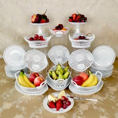 KPM Berlin Dessert Service, Blanc de Chine, Pierced, 1871-1900