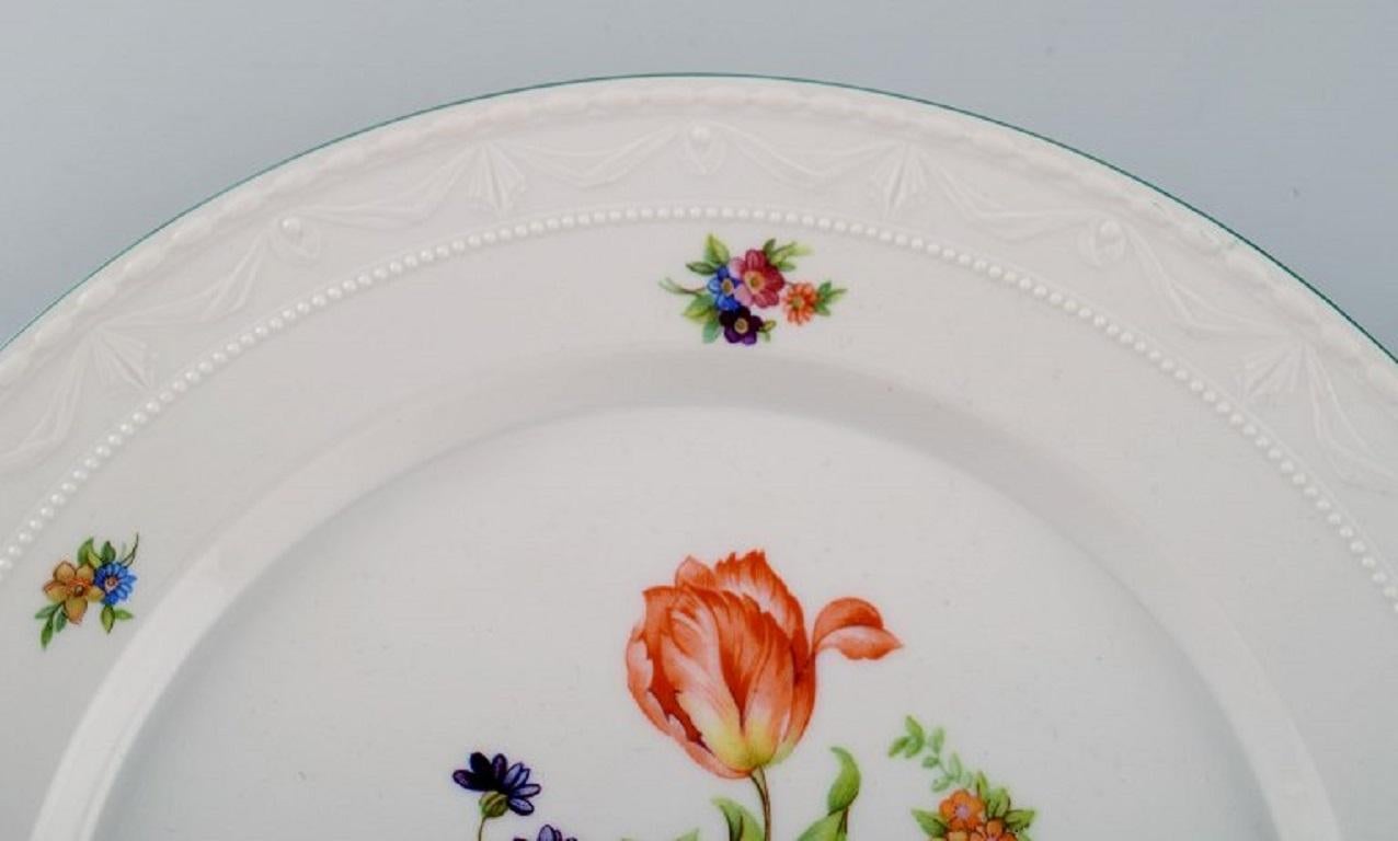 20th Century KPM, Berlin, Five Antique Porcelain Plates with Hand-Painted Flowers