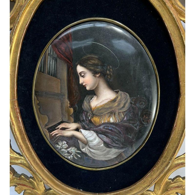 KPM Berlin Hand Painted Porcelain Plaque of Saint Cecilia, circa 1900

The plaque depicts Saint Cecilia playing the organ piano. Mounted to a gilt gesso frame, but the frame is not original to the piece.

Additional information: 
Features: Hand