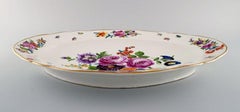 KPM, Berlin, Large Antique Dish in Hand Painted Porcelain with Floral Motifs