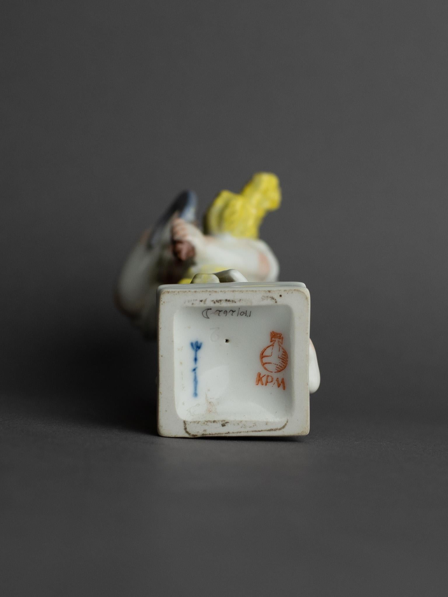 20th Century Kpm Berlin Meyer Zodiac Boy Virgo Porcelain Figurine For Sale