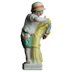 Antique Kpm Berlin Meyer Zodiac Boy Virgo Porcelain Figurine