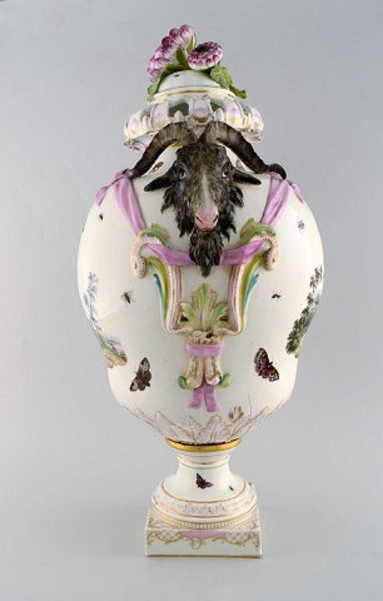 Rococo KPM, Berlin, Monumental Antique Lidded Vase in Porcelain, Museum Quality, 1780s
