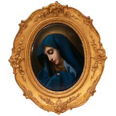 KPM Berlin Oval Porcelain Plaque with Image of Madonna, circa 1830