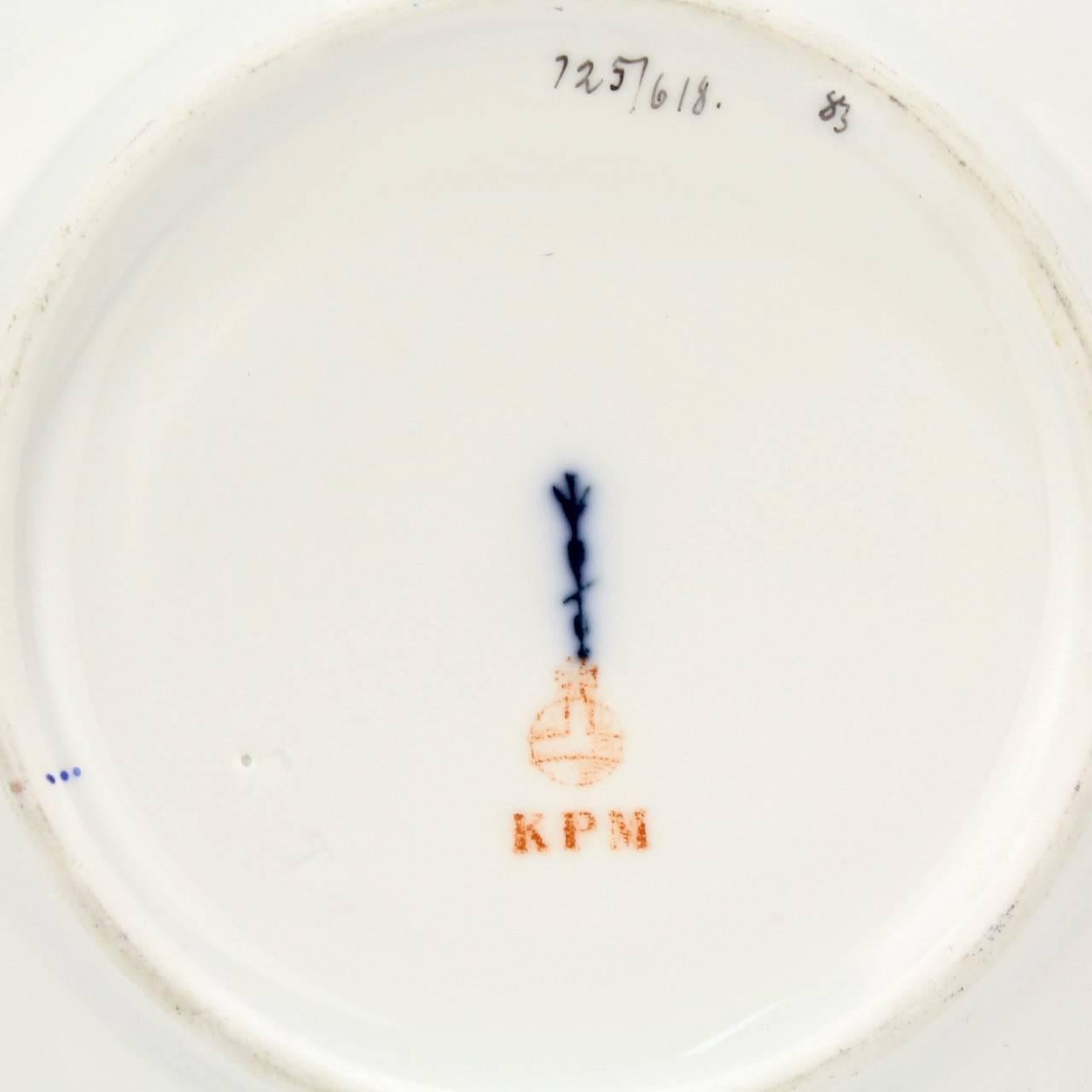 KPM Berlin Porcelain Blue Cameo Empress Augusta Victoria Portrait Cup & Saucer 5
