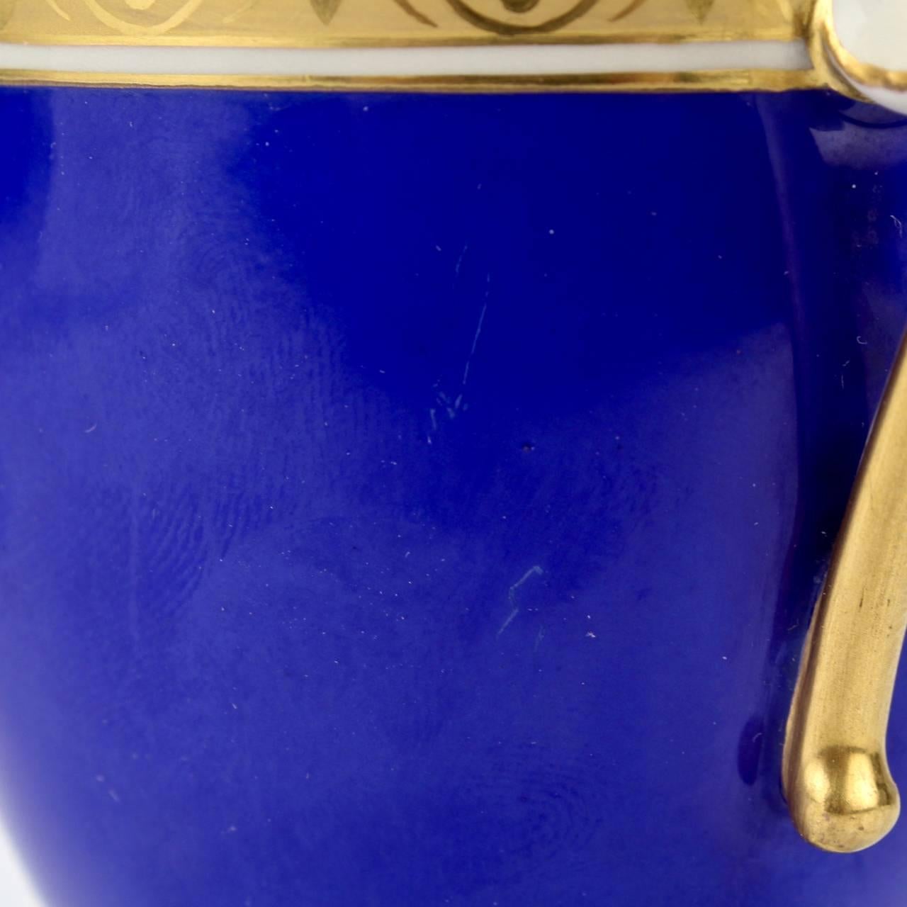 KPM Berlin Porcelain Blue Cameo Empress Augusta Victoria Portrait Cup & Saucer 6