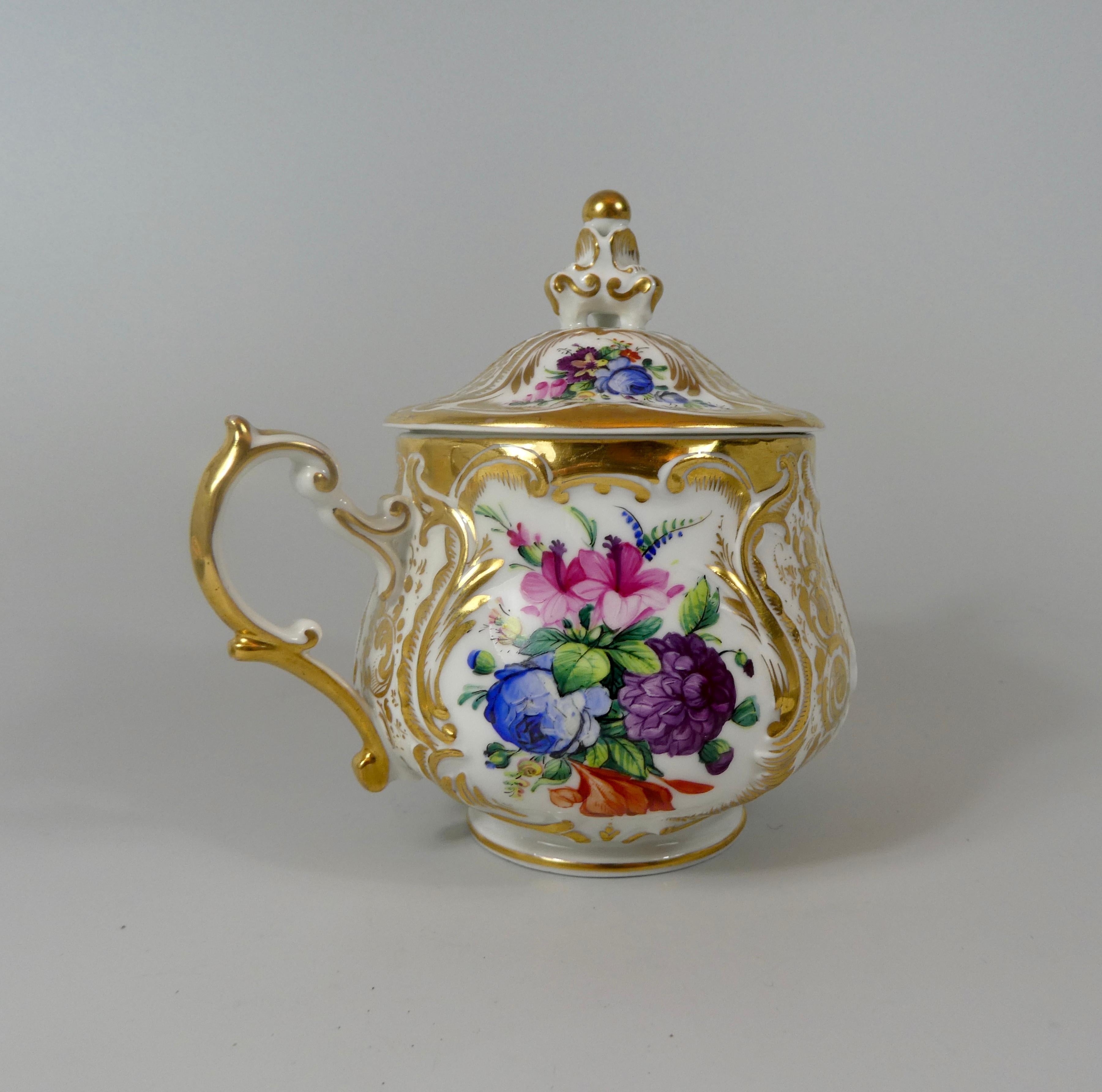 KPM Berlin Porcelain Chocolate Cup, Cover and Stand, circa 1860 2