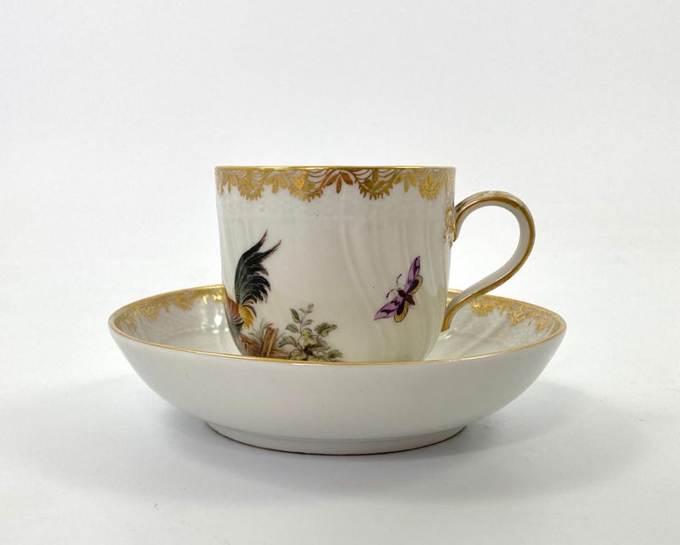 Victorian KPM Berlin Porcelain Cup and Saucer, c. 1870