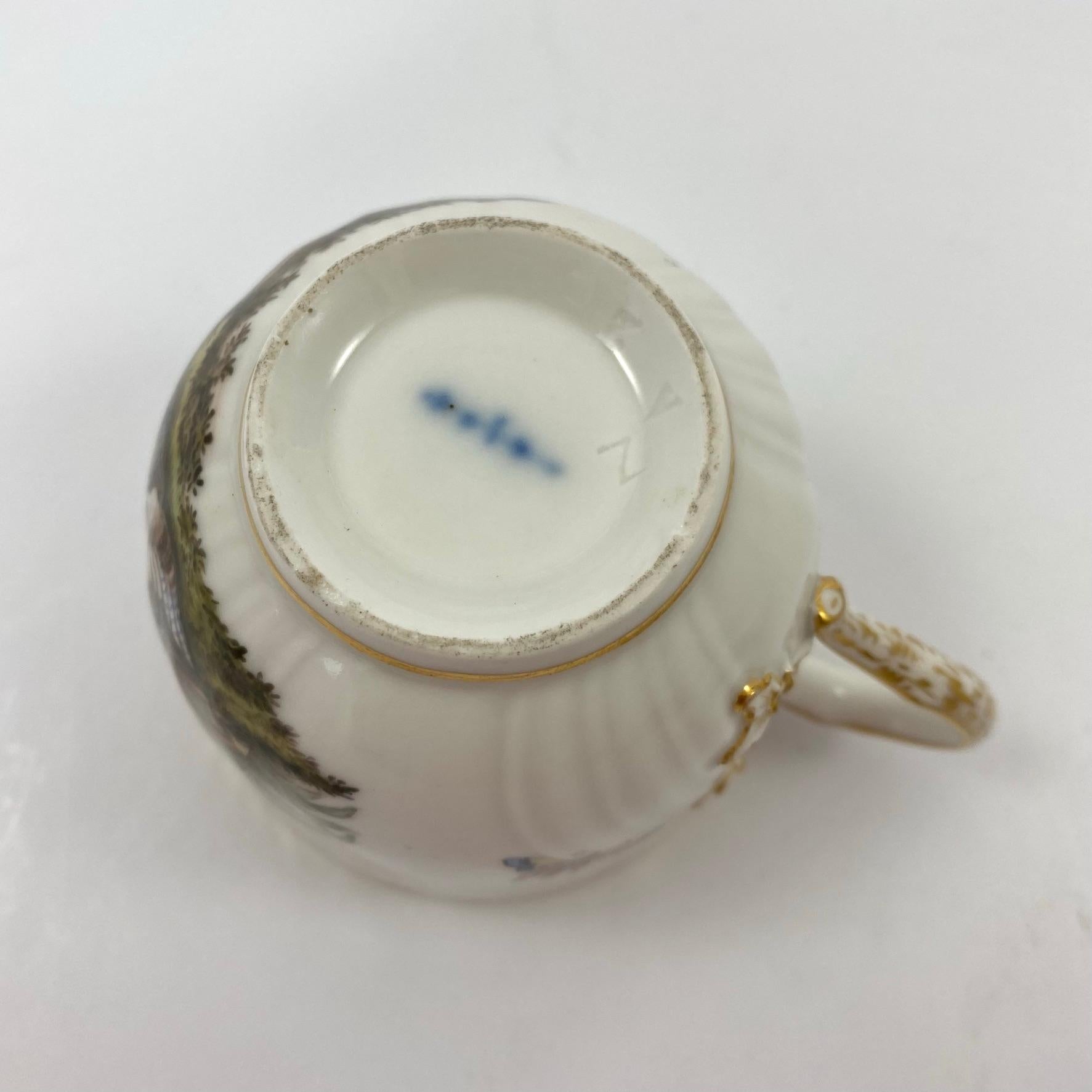 Late 19th Century KPM Berlin Porcelain Cup and Saucer, c. 1870