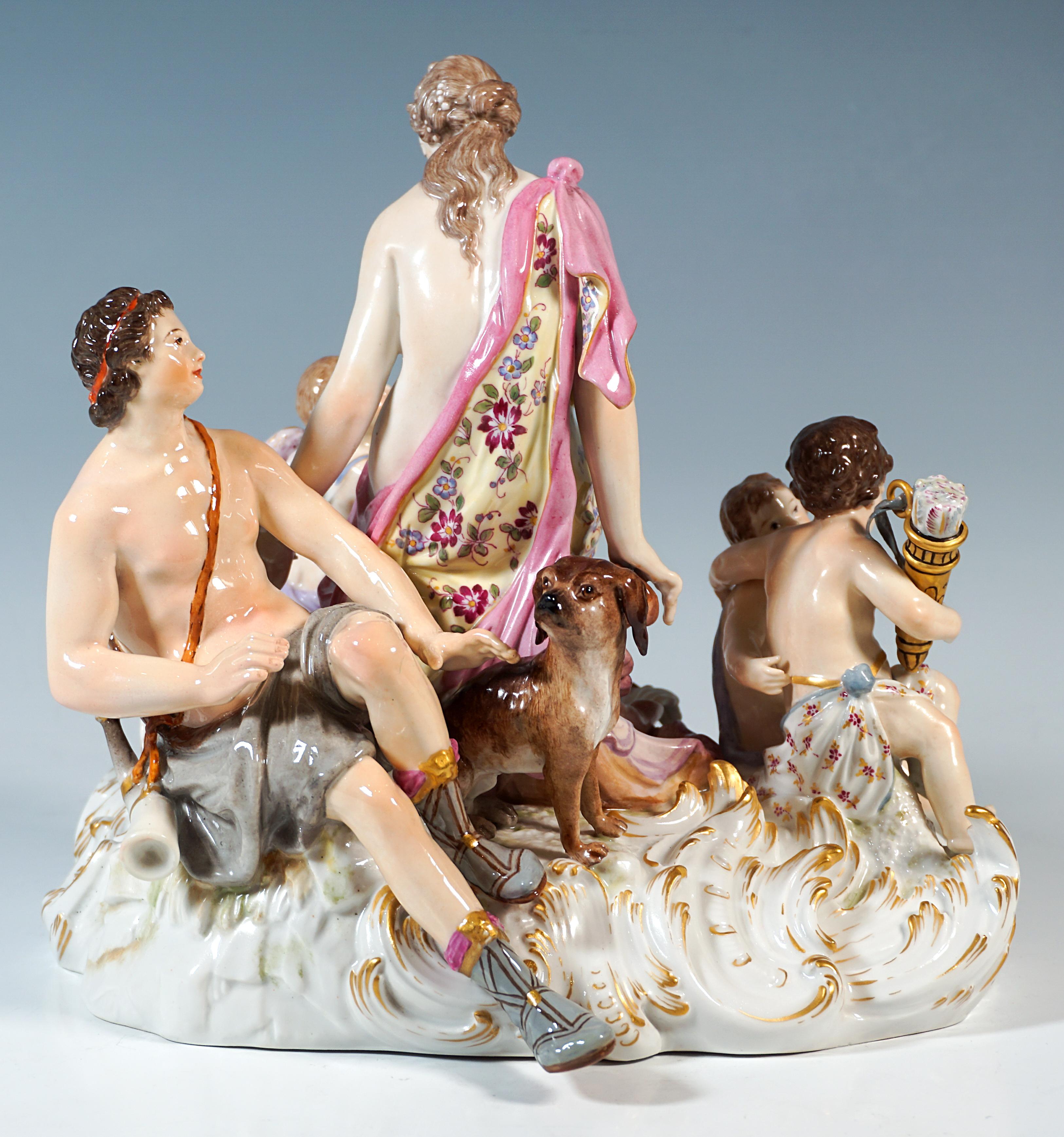 Néoclassique Groupe de figurines en porcelaine de KPM Berlin, Diane et Actéon, Allemagne, vers 1917 en vente