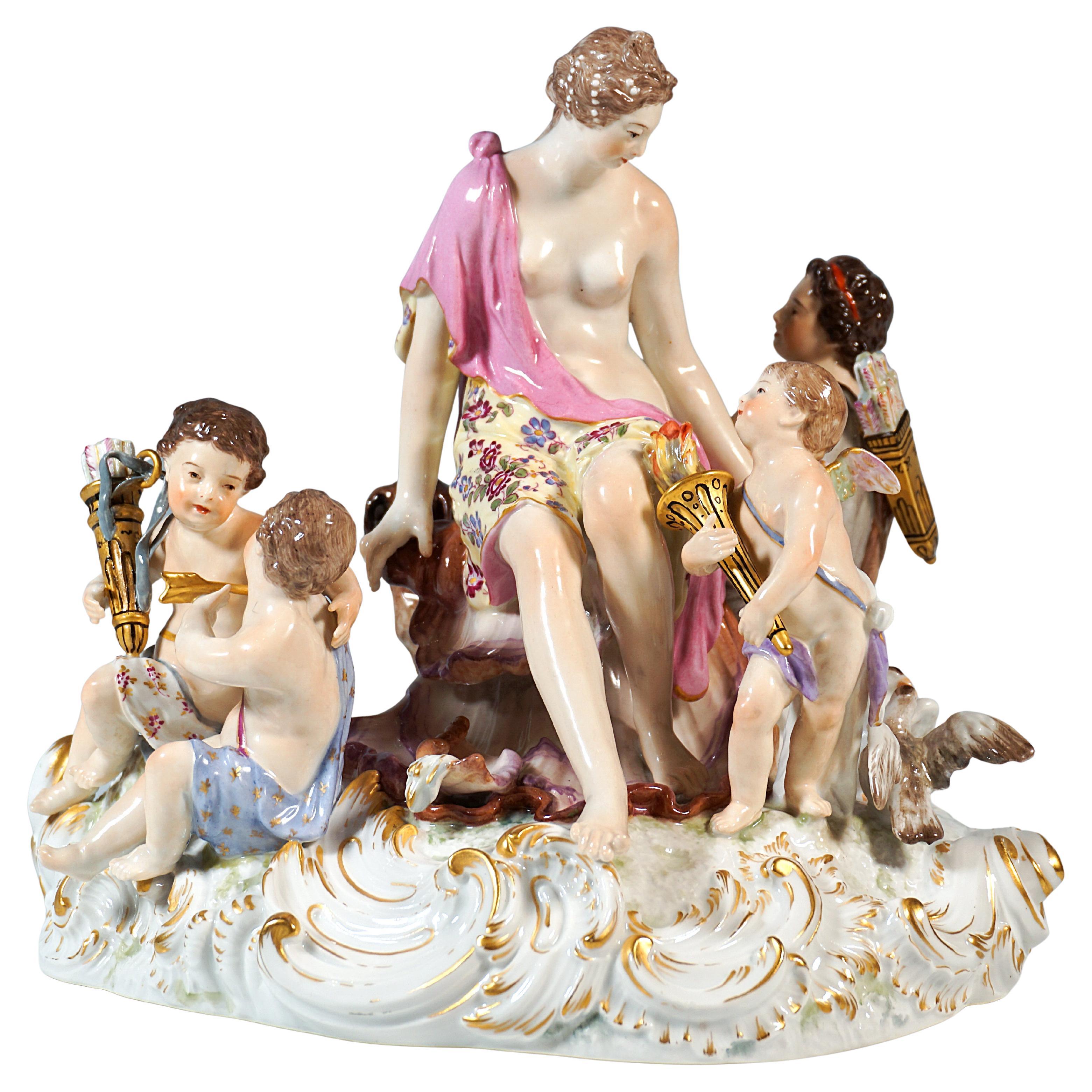 Groupe de figurines en porcelaine de KPM Berlin, Diane et Actéon, Allemagne, vers 1917