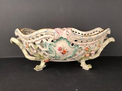 KPM Berlin Porcelain Fruit Basket Bowl Meissen Hand Painted Flowers