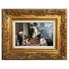 Antique KPM Berlin Porcelain Plaque 'L'Escarpolette' After Joseph Coomans, circa 1910