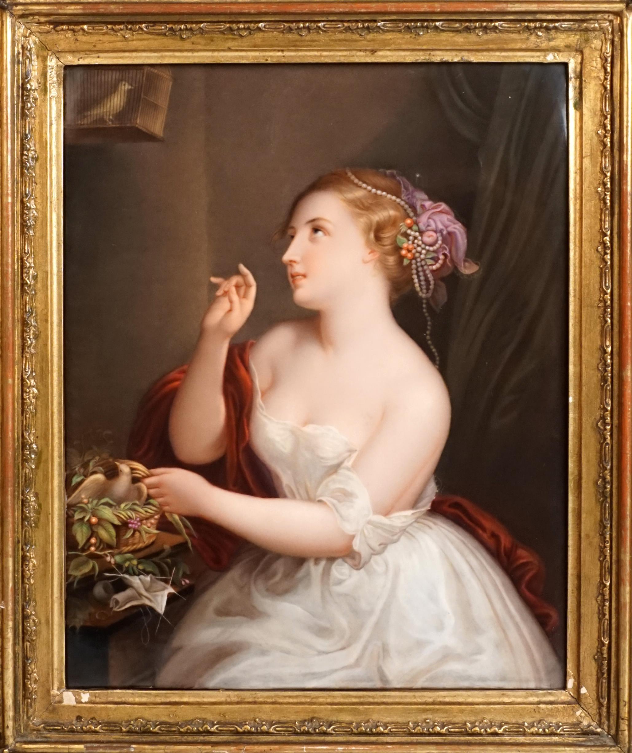 Biedermeier KPM Berlin Porcelain Plaque 'The Innocence' after Karl Andreae Germany