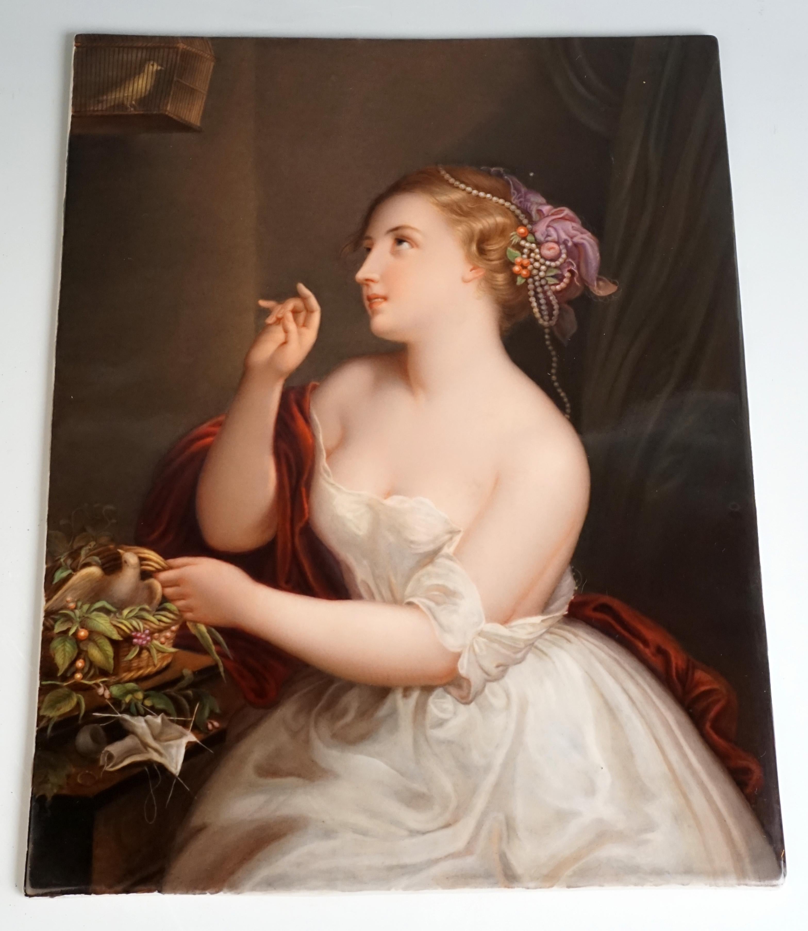 KPM Berlin Porcelain Plaque 'The Innocence' after Karl Andreae Germany 1