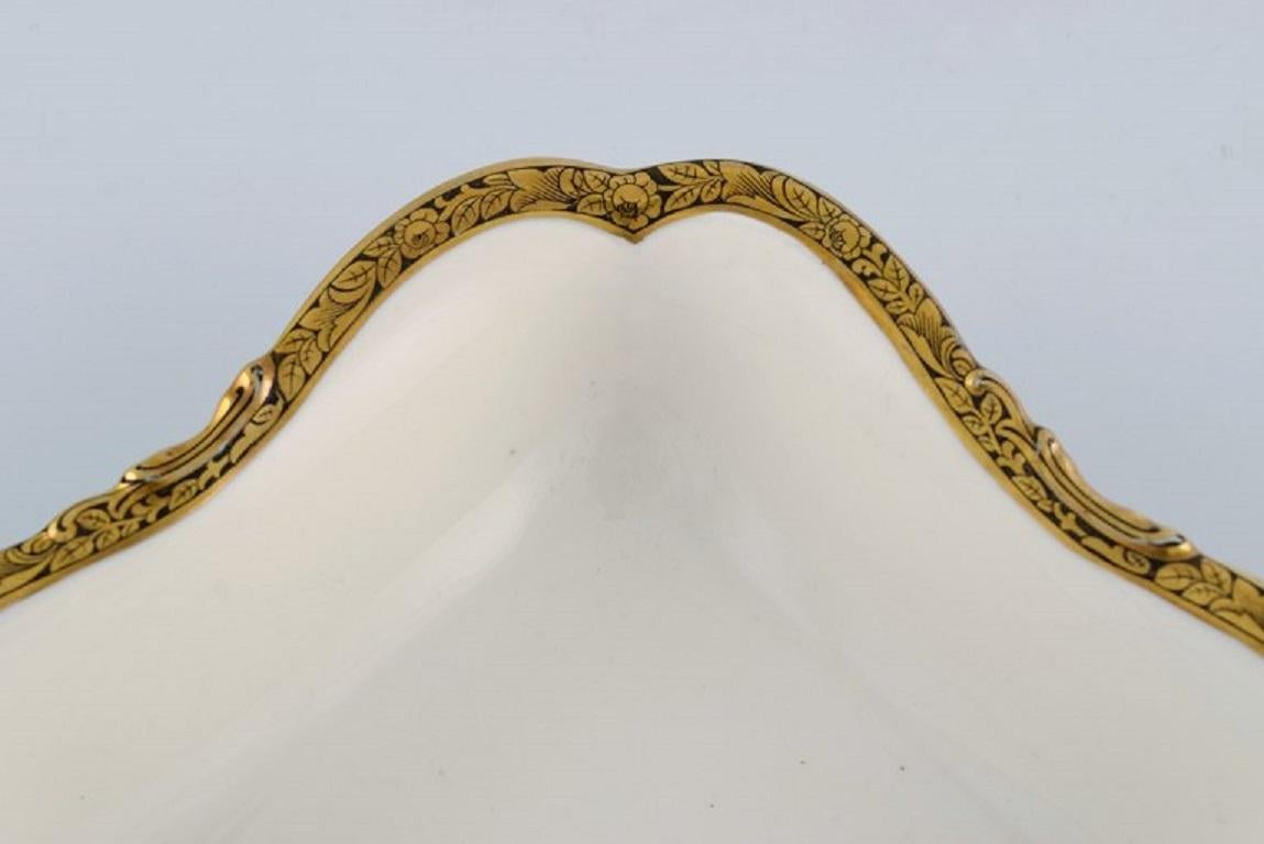 German Kpm, Berlin, Royal Ivory Sauce Boat and Two Bowls in Cream-Colored Porcelain