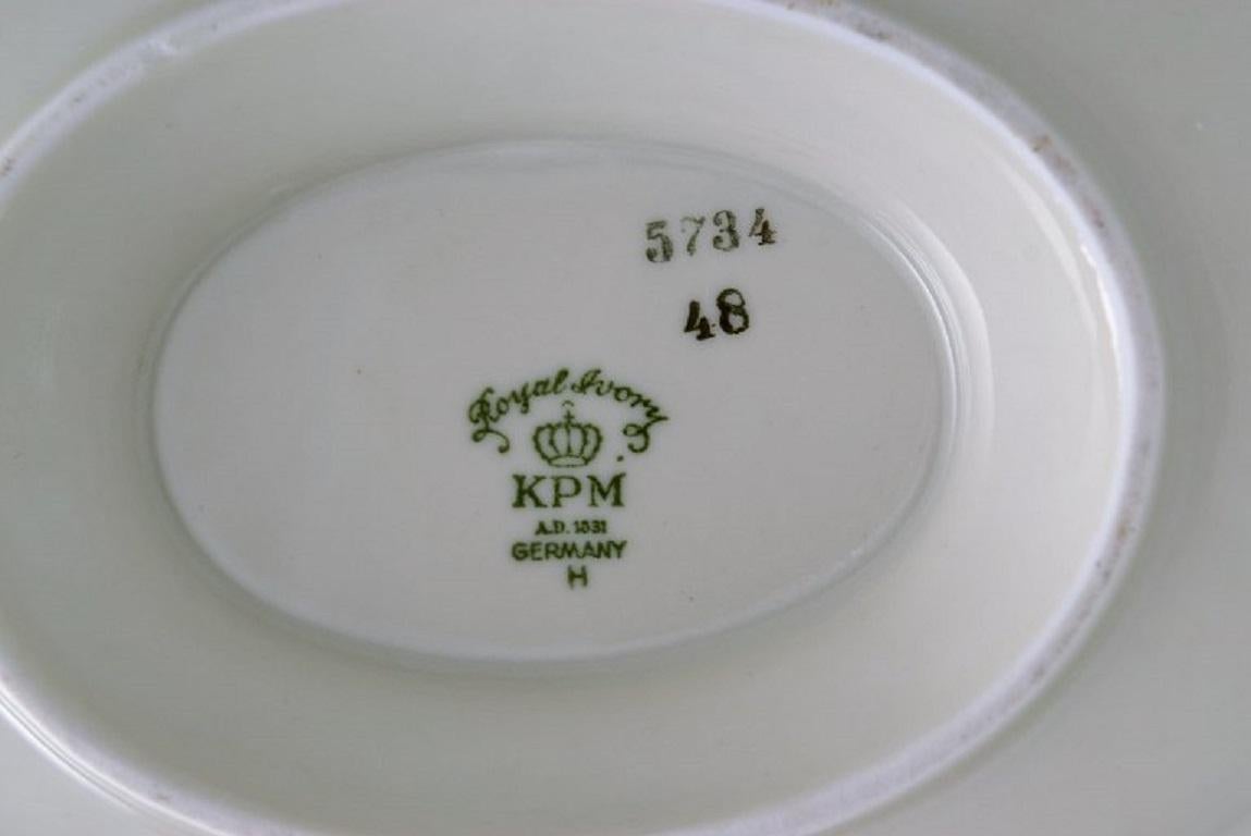 Kpm, Berlin, Royal Ivory Sauce Boat and Two Bowls in Cream-Colored Porcelain 1