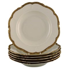 Vintage KPM, Berlin. Six Royal Ivory Deep Plates in Cream-Colored Porcelain