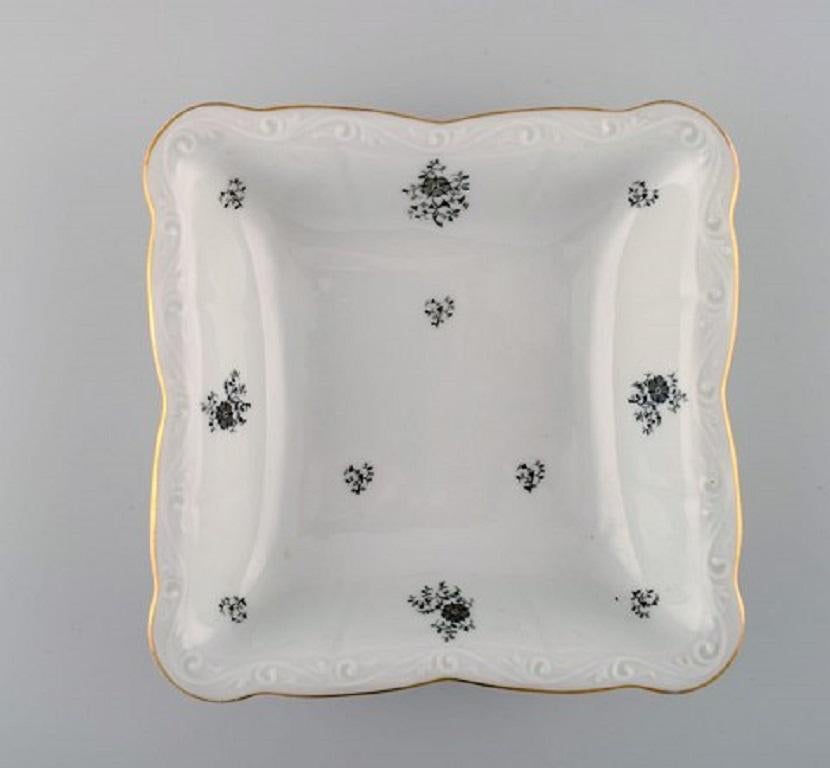 Danish KPM, Denmark, Three Rubens Dishes and a Porcelain Bowl with Floral Motifs, 1940s