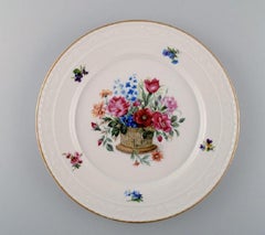 Kpm, Berlin, Two Antique Porcelain Plates with Hand-Painted Flower Baskets